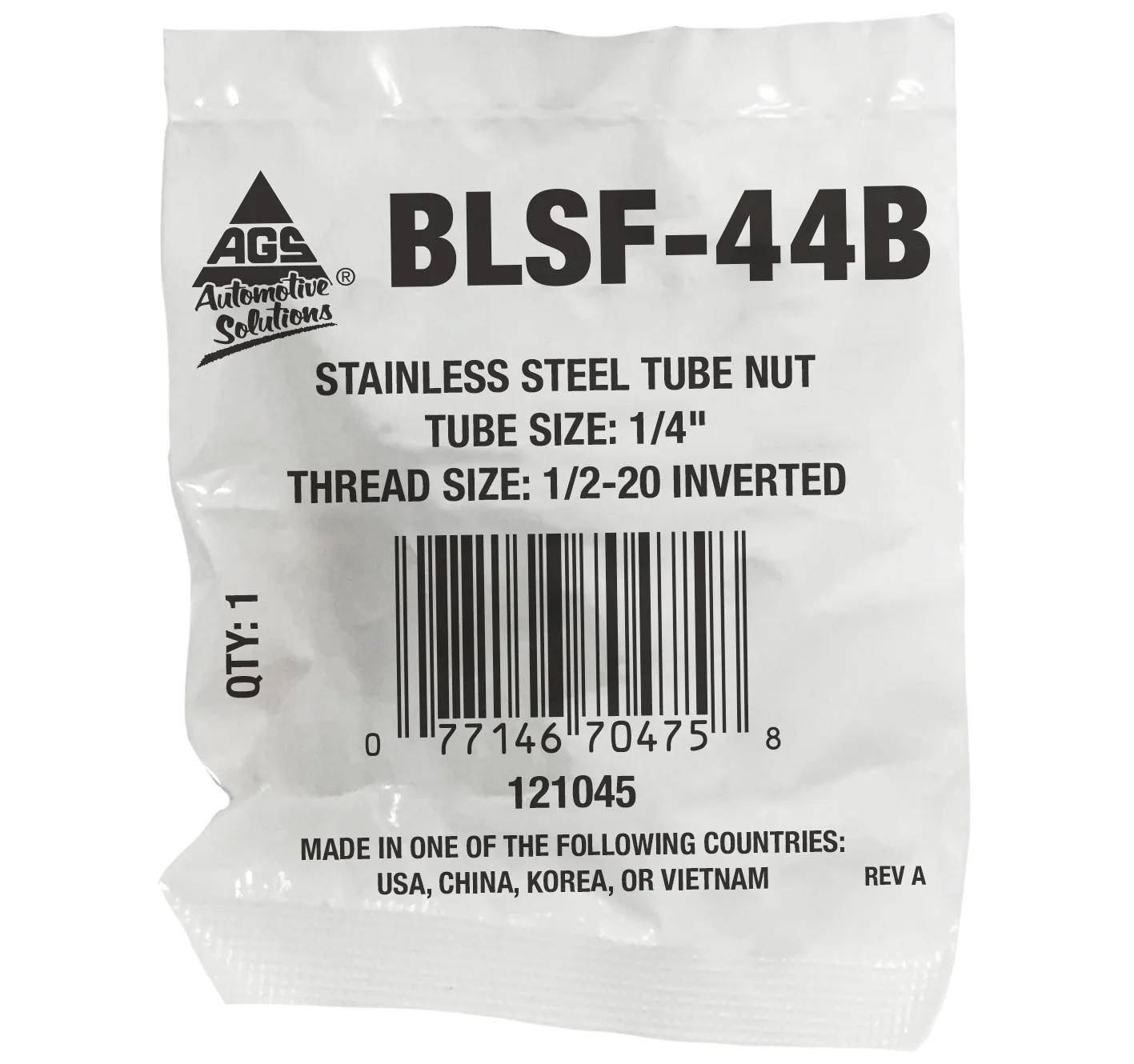 Tube Nut, Stainless Steel, 1/4" (1/2-20 I) - Image 2