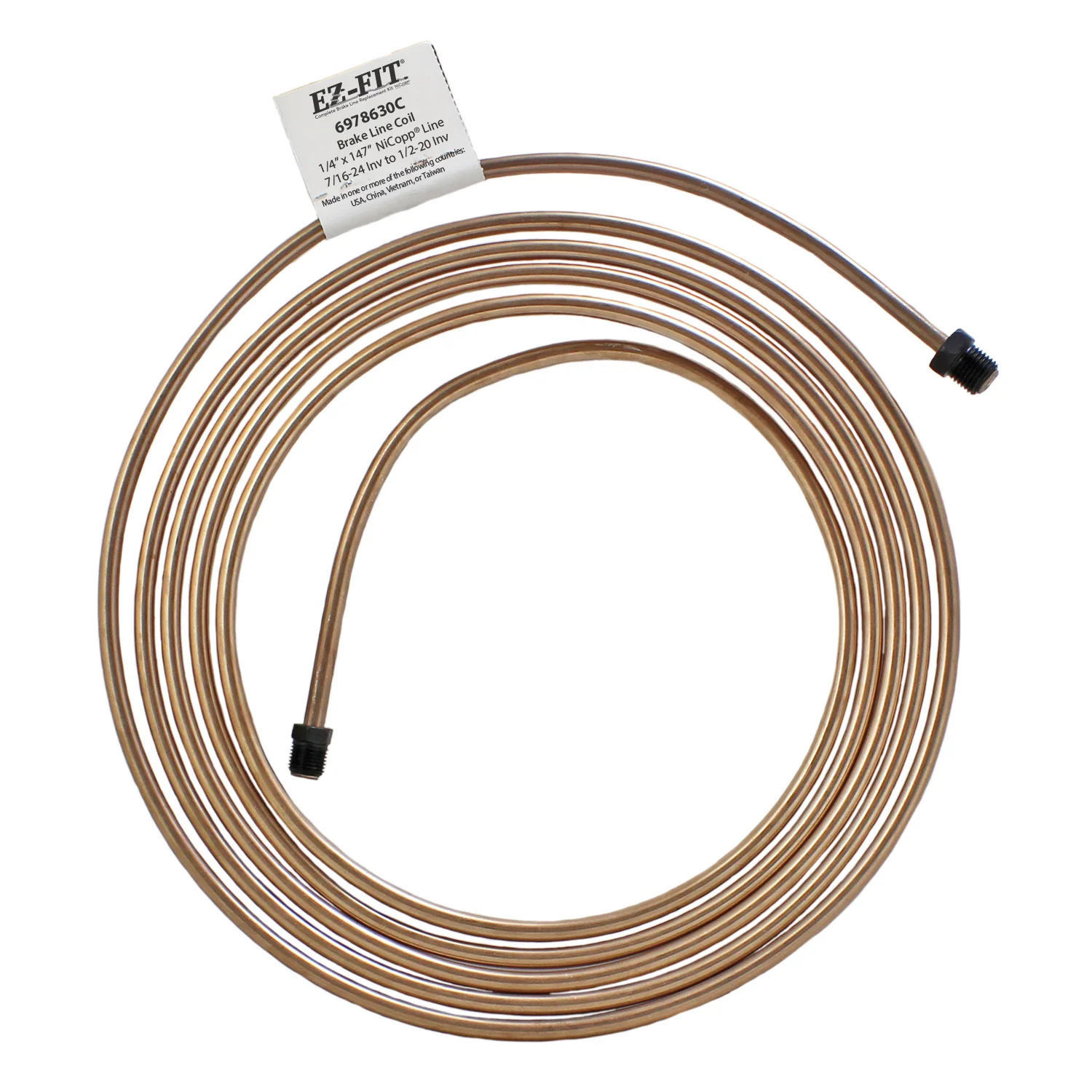 EZ-Fit NiCopp Brake Line 1/4" x 147" – Pre-Flared 7/16-24 I & 1/2-20 I