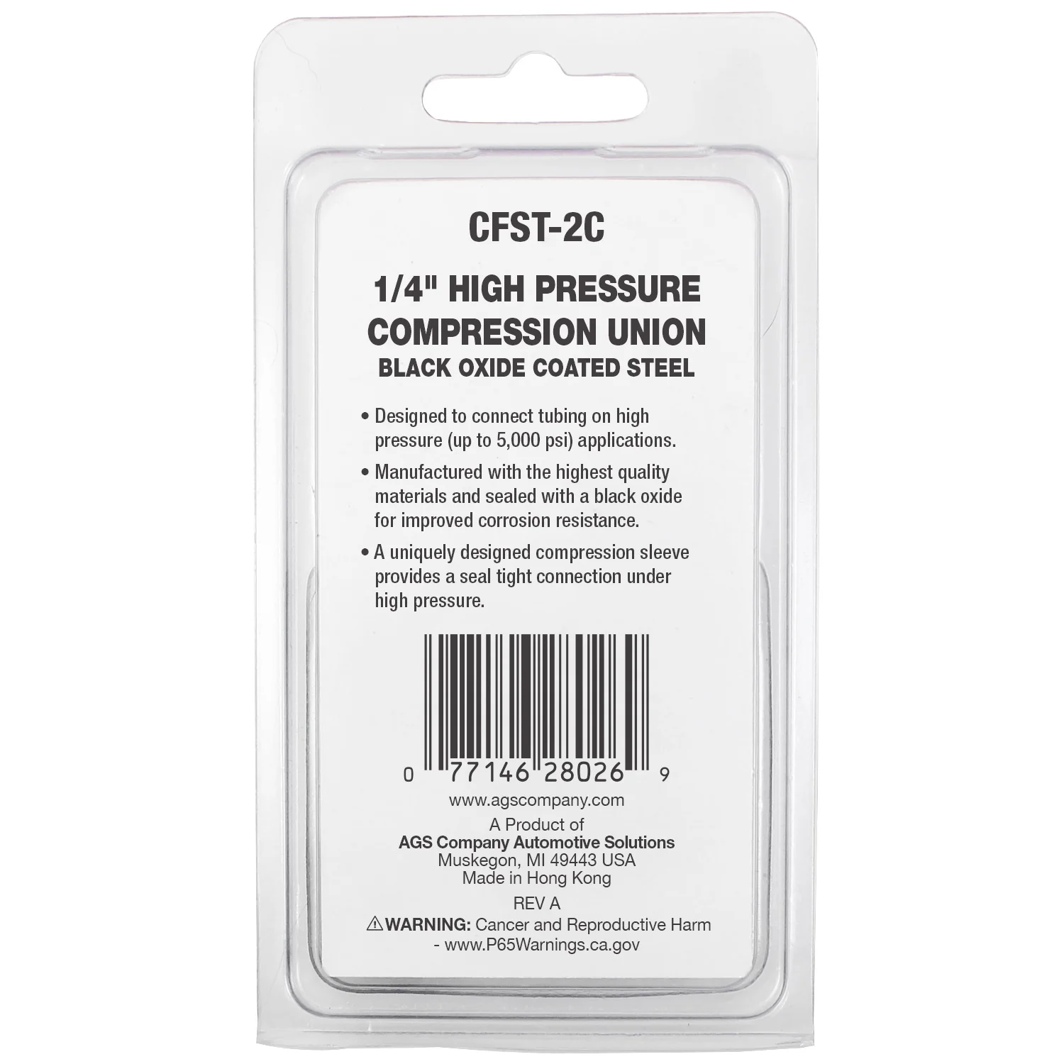 Compression Union High-Pressure Black Oxide Steel 1/4 – Card of 1 - Image 3