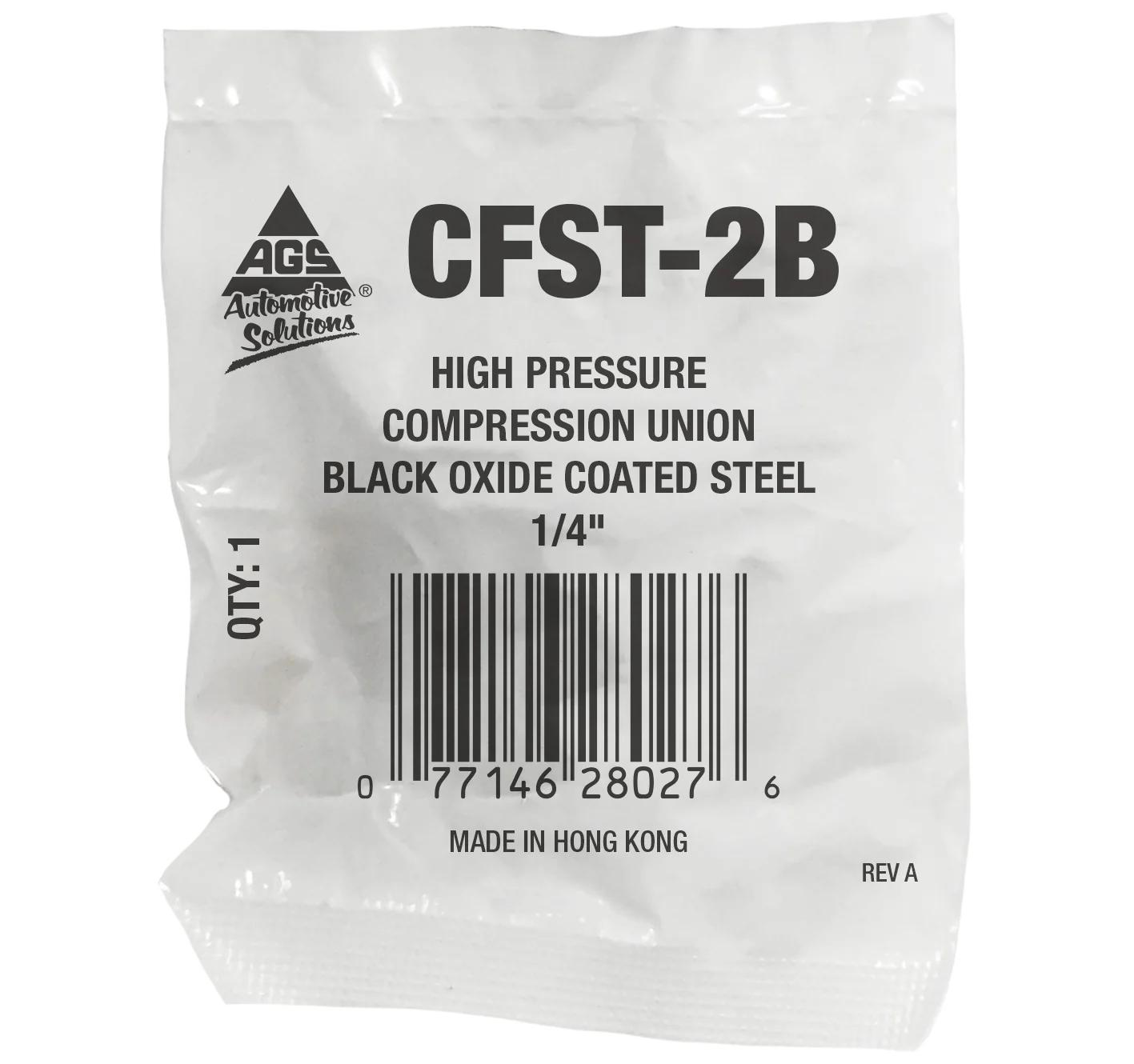 Compression Union High-Pressure Black Oxide Steel 1/4" – Bag of 1 - Image 2