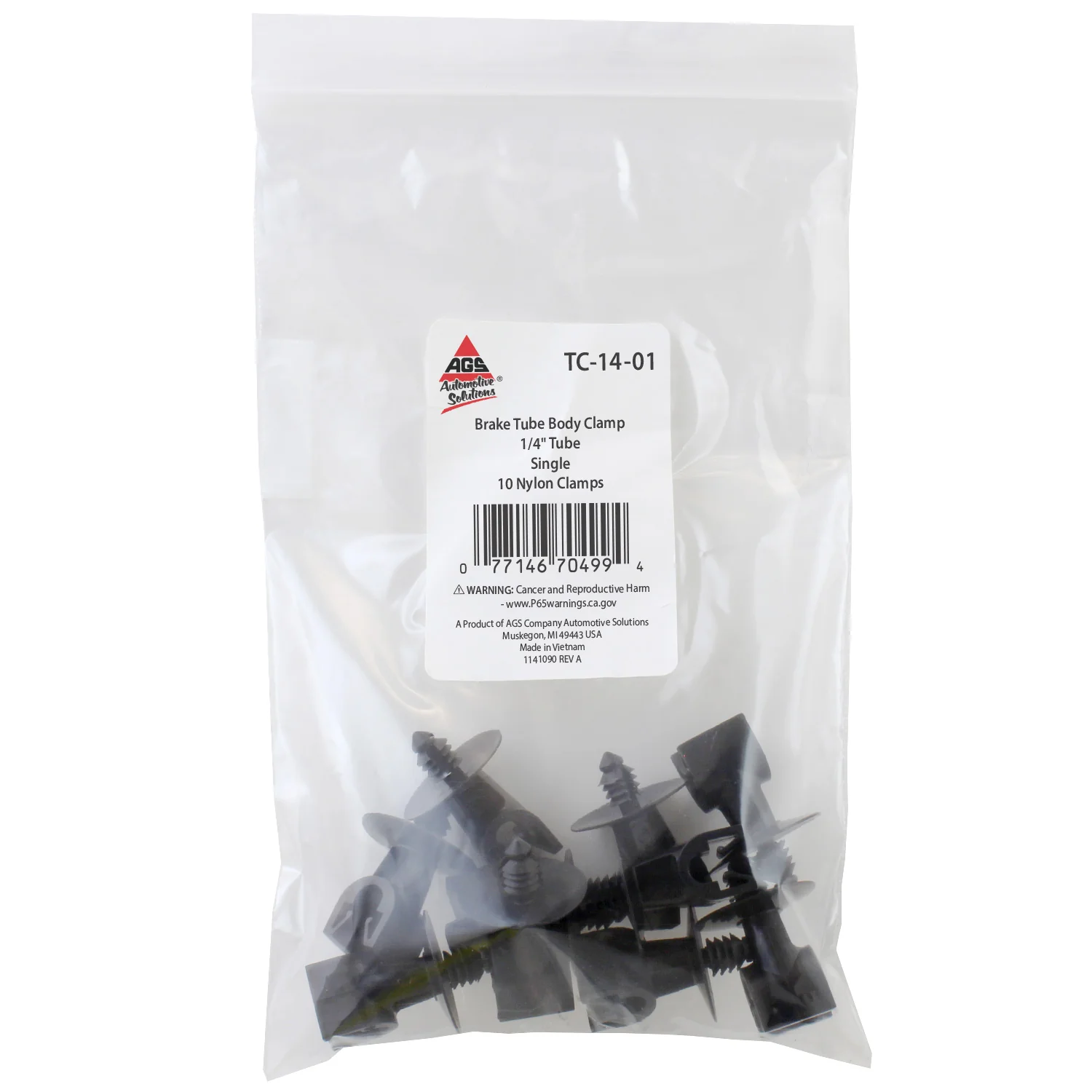 Brake Tube Body Clamp, 1/4", Single, Bag of 10 - Image 2