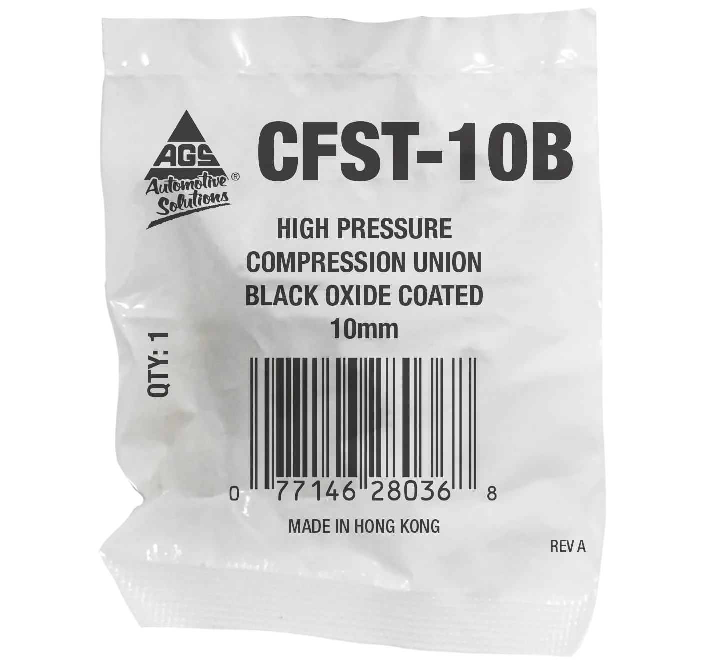 Compression Union High-Pressure Black Oxide Steel 10mm – Bag of 1 - Image 2