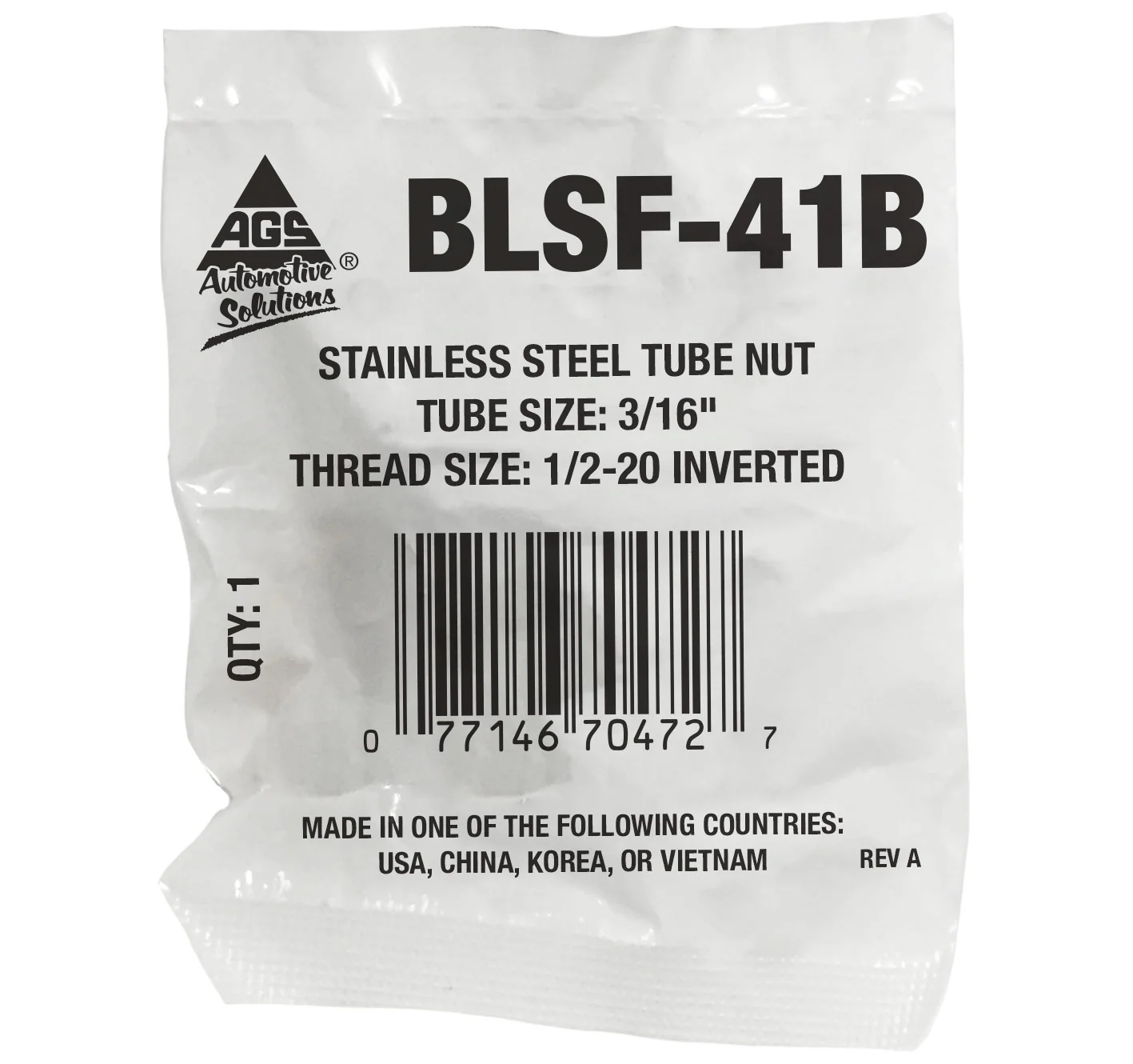 Stainless Steel Tube Nut 3/16" (1/2-20 Inverted) - Image 2