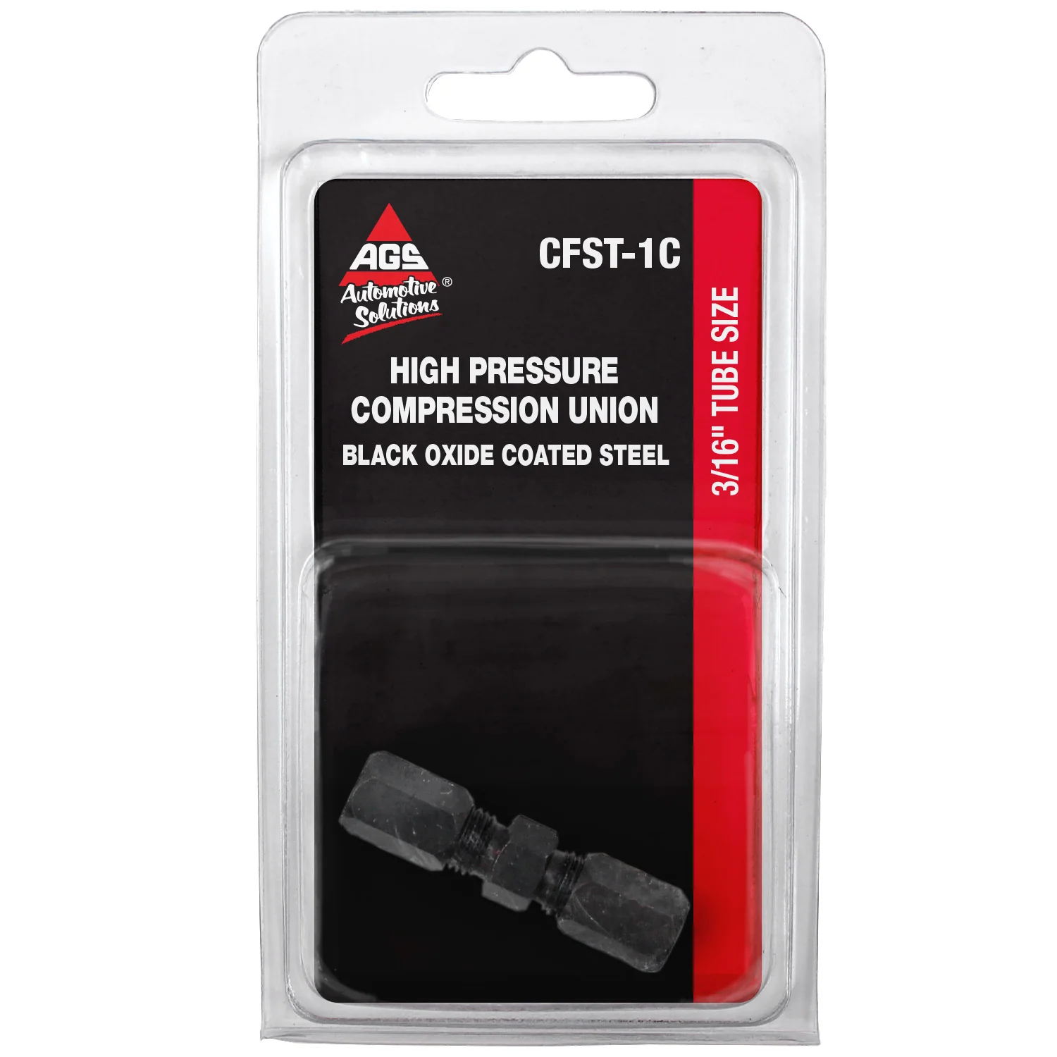 Compression Union High-Pressure Black Oxide Steel 3/16" – Card of 1 - Image 2