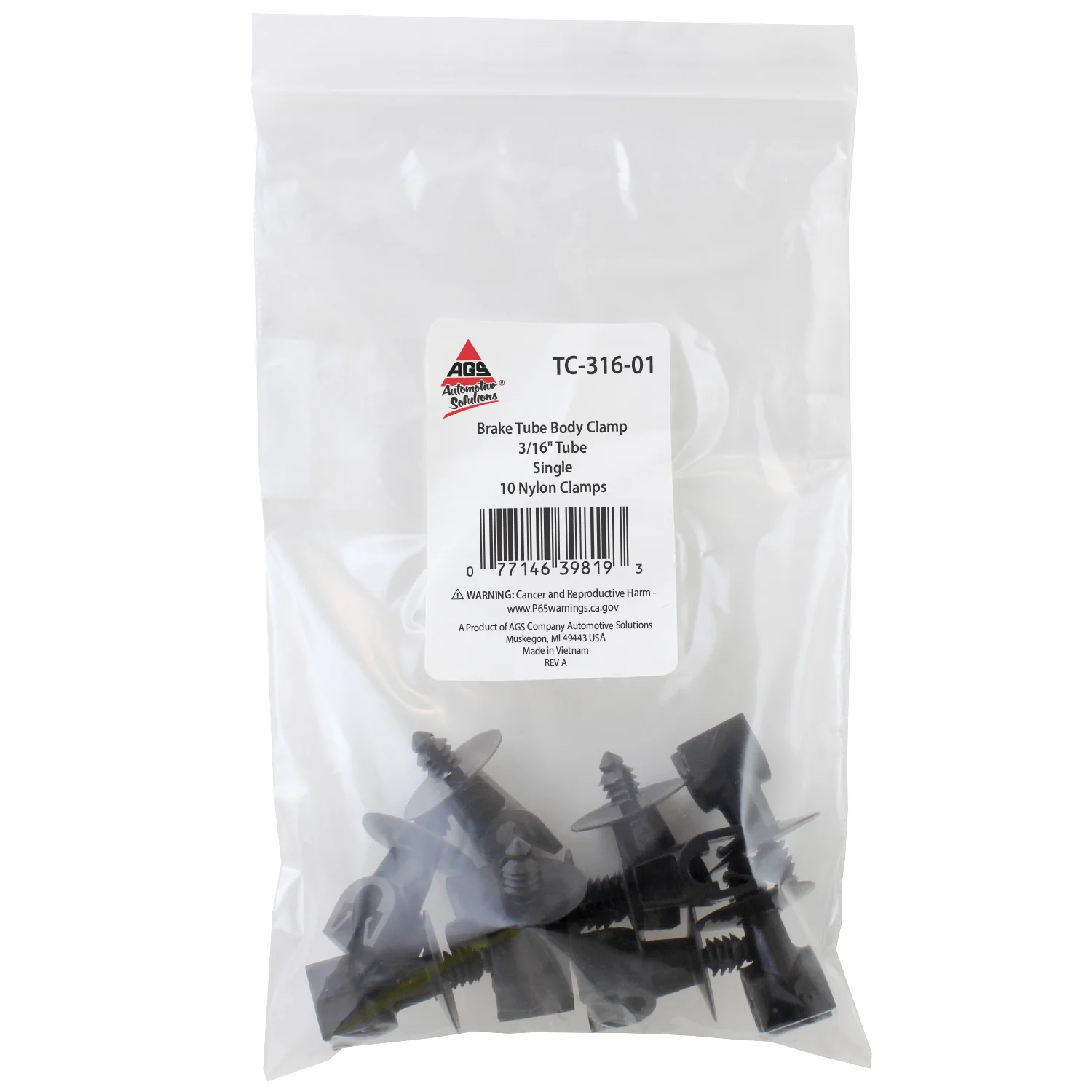 Brake Tube Body Clamp 3/16" Single – Bag of 10 - Image 2