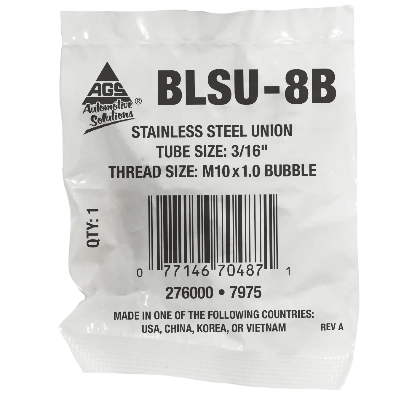 Stainless Steel Brake Line Union 3/16" (M10x1.0 Bubble) - Image 2