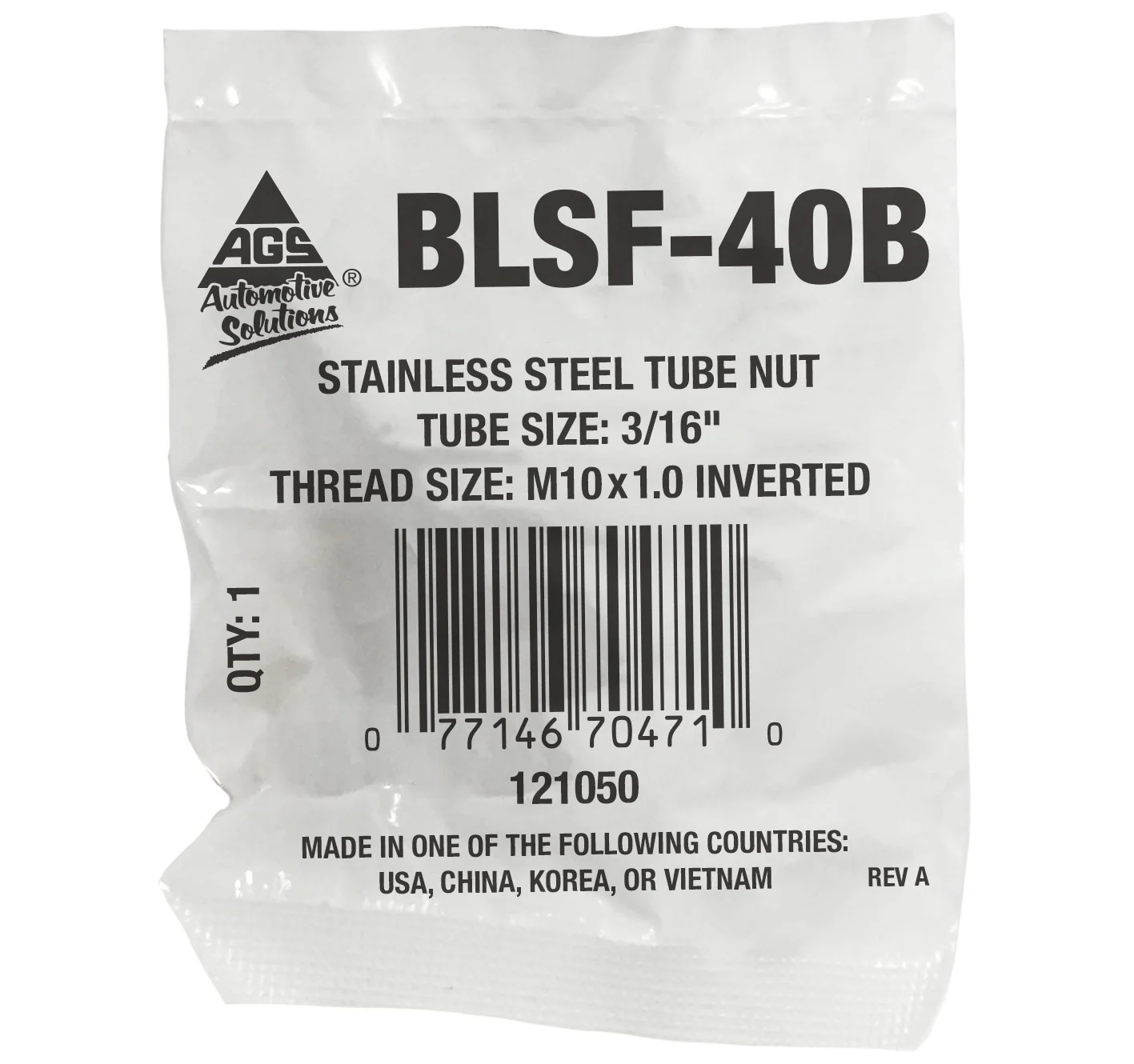 Stainless Steel Tube Nut 3/16" (M10x1.0 Inverted) - Image 2