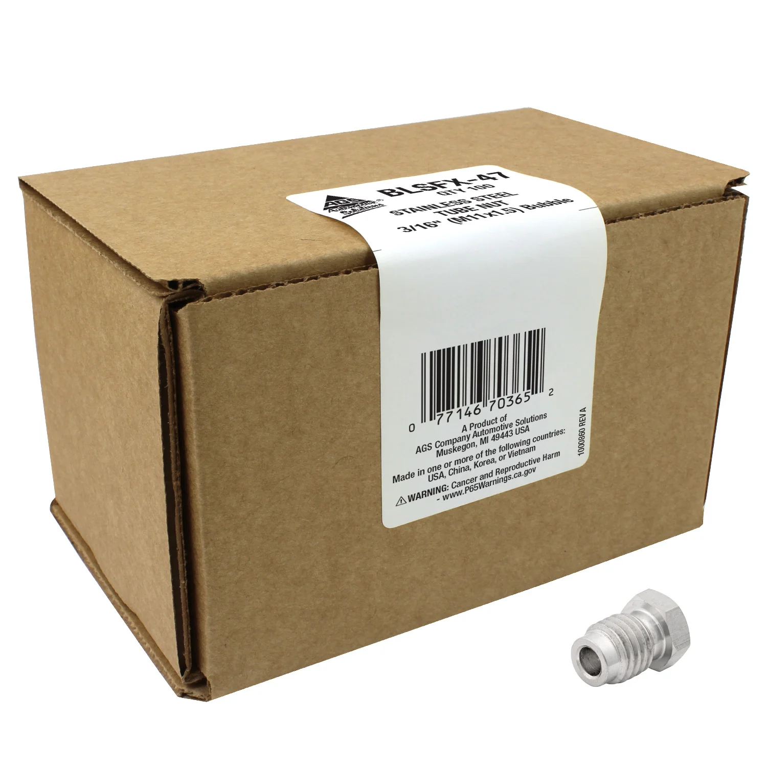 Stainless Steel Tube Nut 3/16" (M11x1.5 Bubble) - Image 3