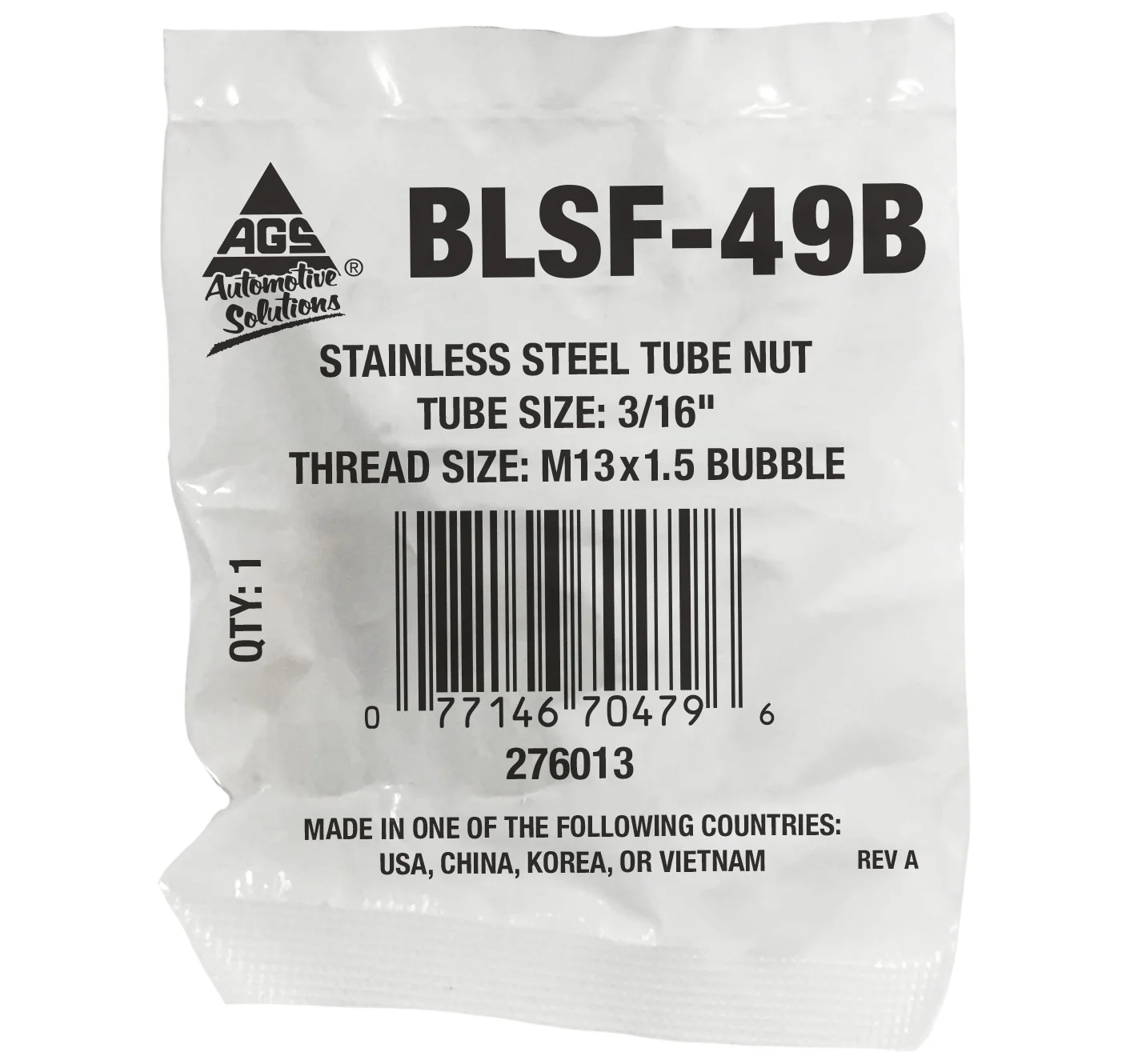 Stainless Steel Tube Nut 3/16" (M13x1.5 Bubble) - Image 2