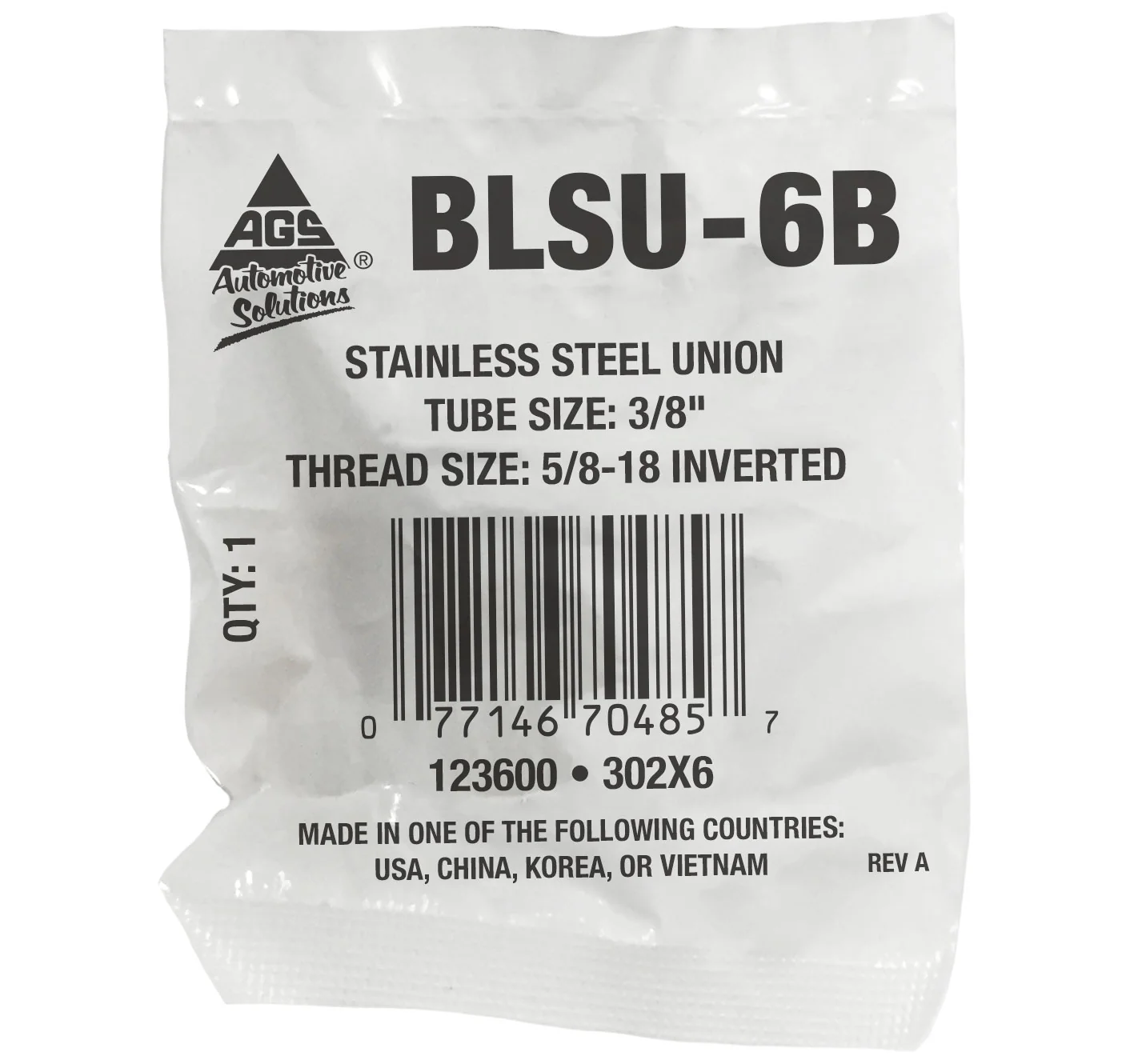 Stainless Steel Brake Line Union 3/8" (5/8-18 Inverted) - Image 2