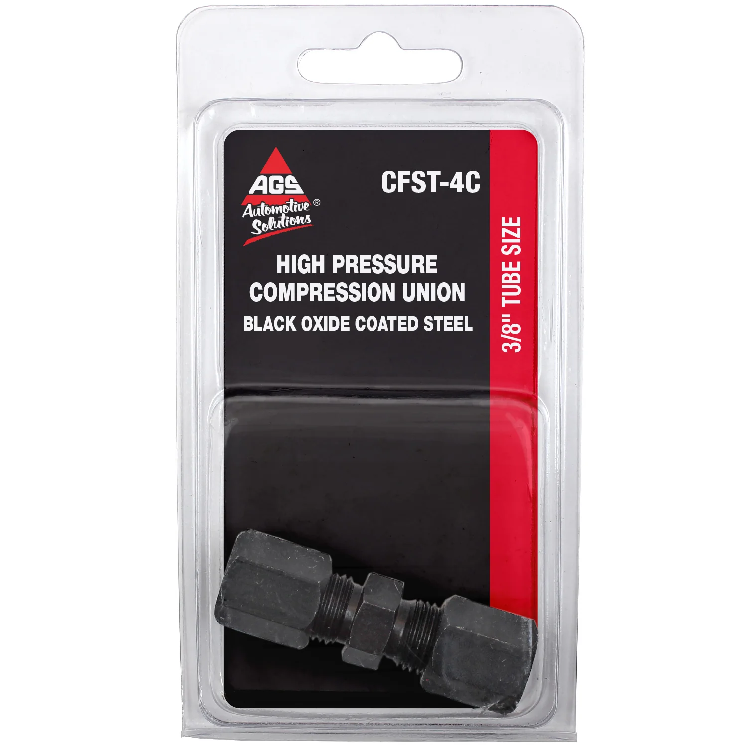 Compression Union High-Pressure Black Oxide Steel 3/8" – Card of 1 - Image 2