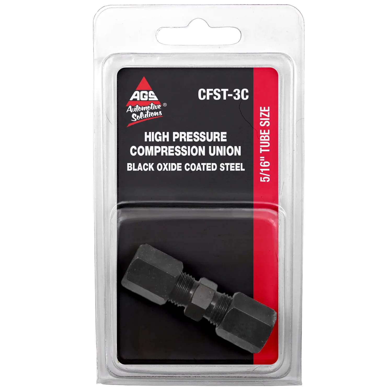Union Compression, High Pressure, Black Oxide Coated Steel, 5/16, Card of 1 - Image 2