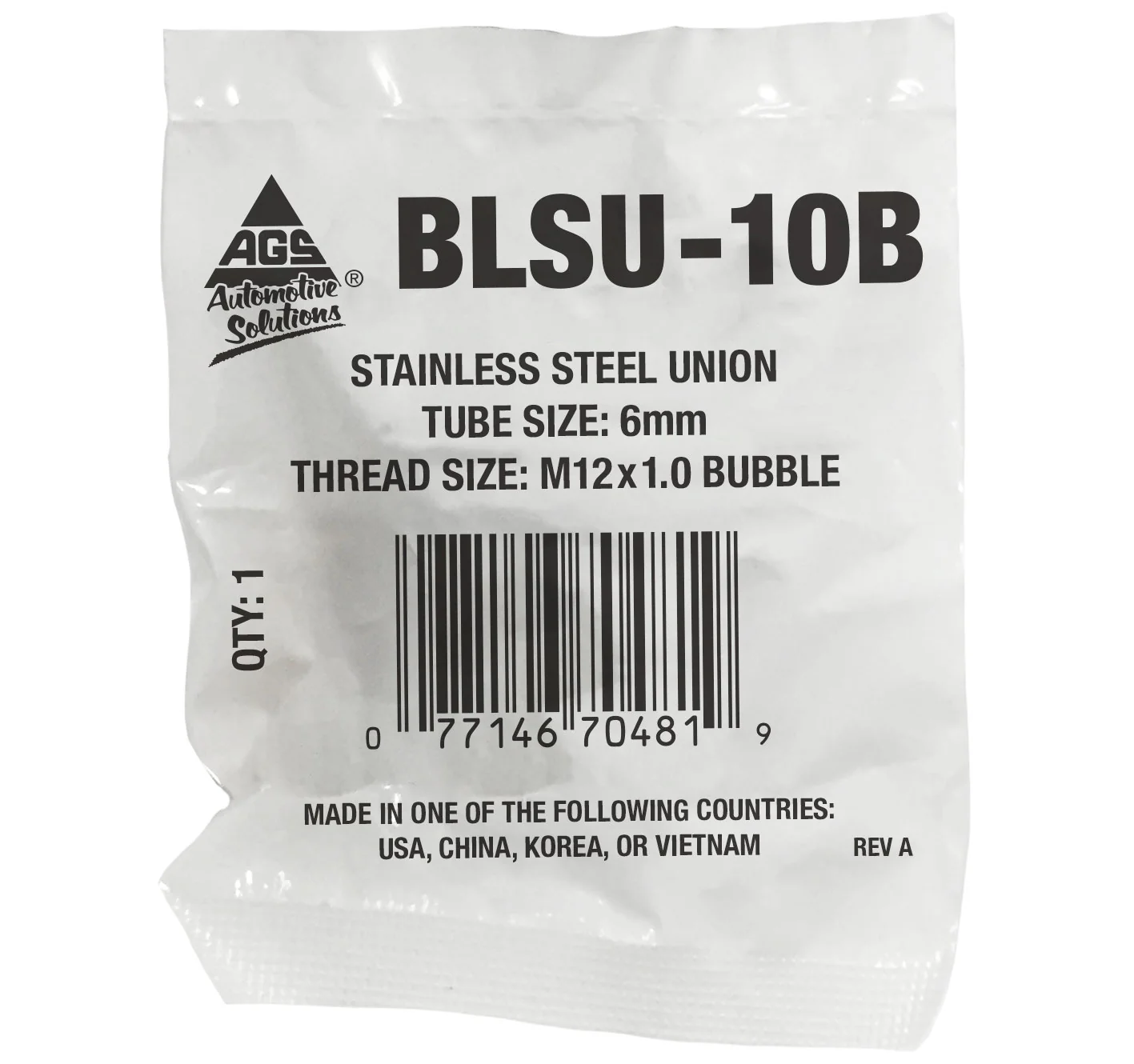 Stainless Steel Brake Line Union 6mm (M12x1.0 Bubble) - Image 2