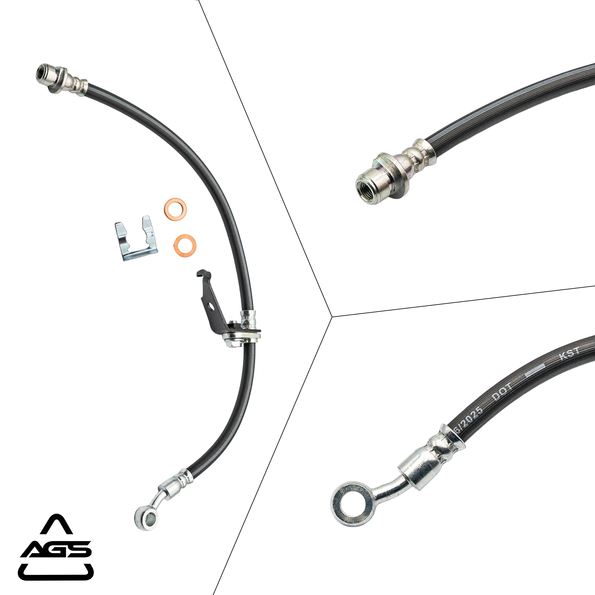 2008-2014 Acura TSX / Honda Accord Front Left Rubber Brake Hose | AGS-KT40828 - Image 6