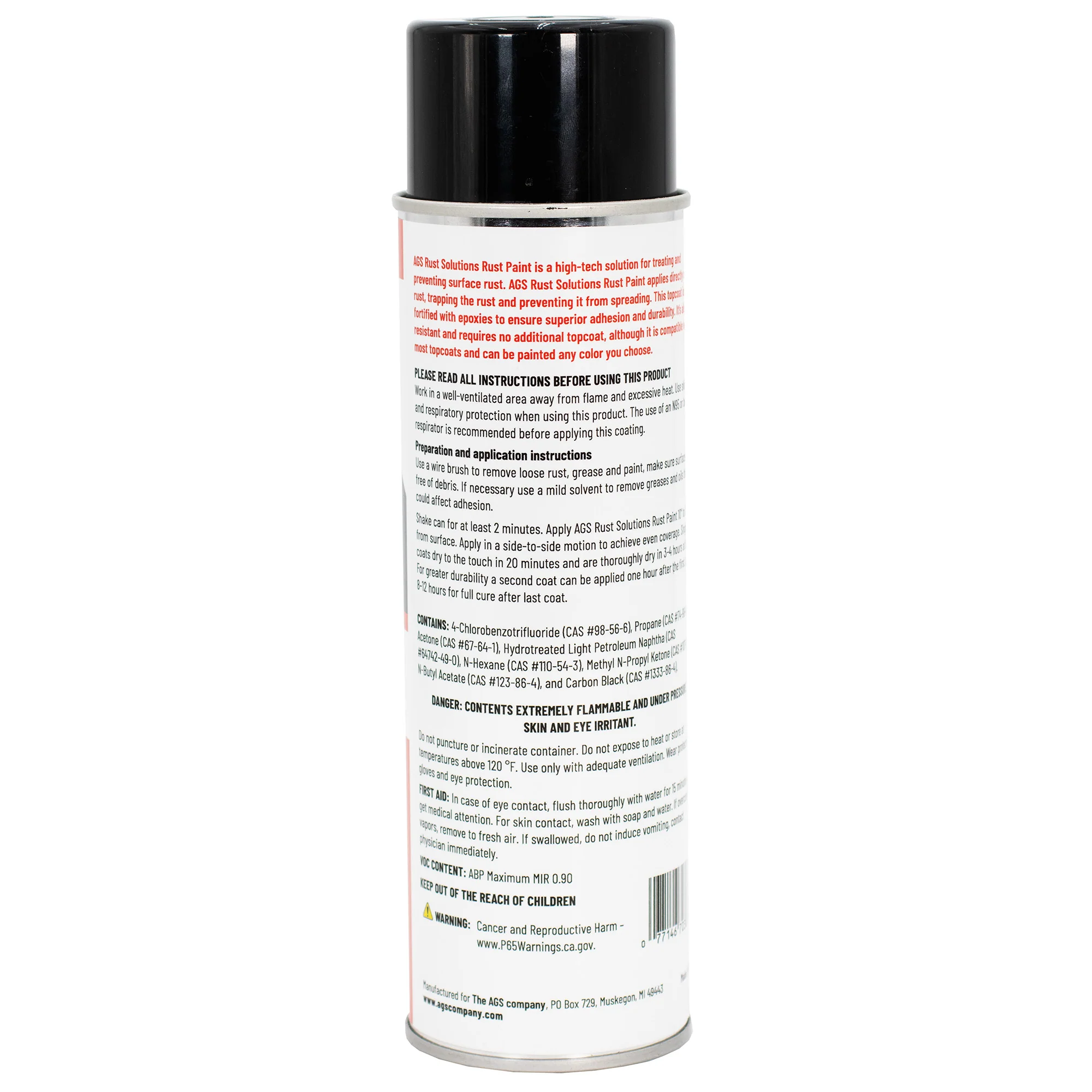 Matte Black Rust Paint Aerosol 14oz. - Image 3