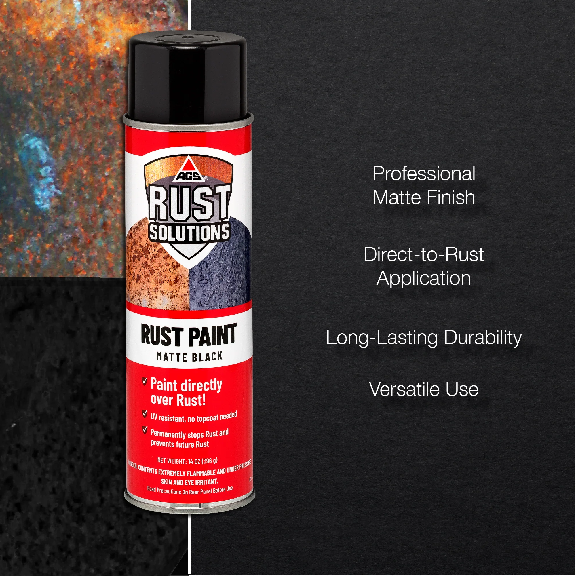 Matte Black Rust Paint Aerosol 14oz. - Image 8