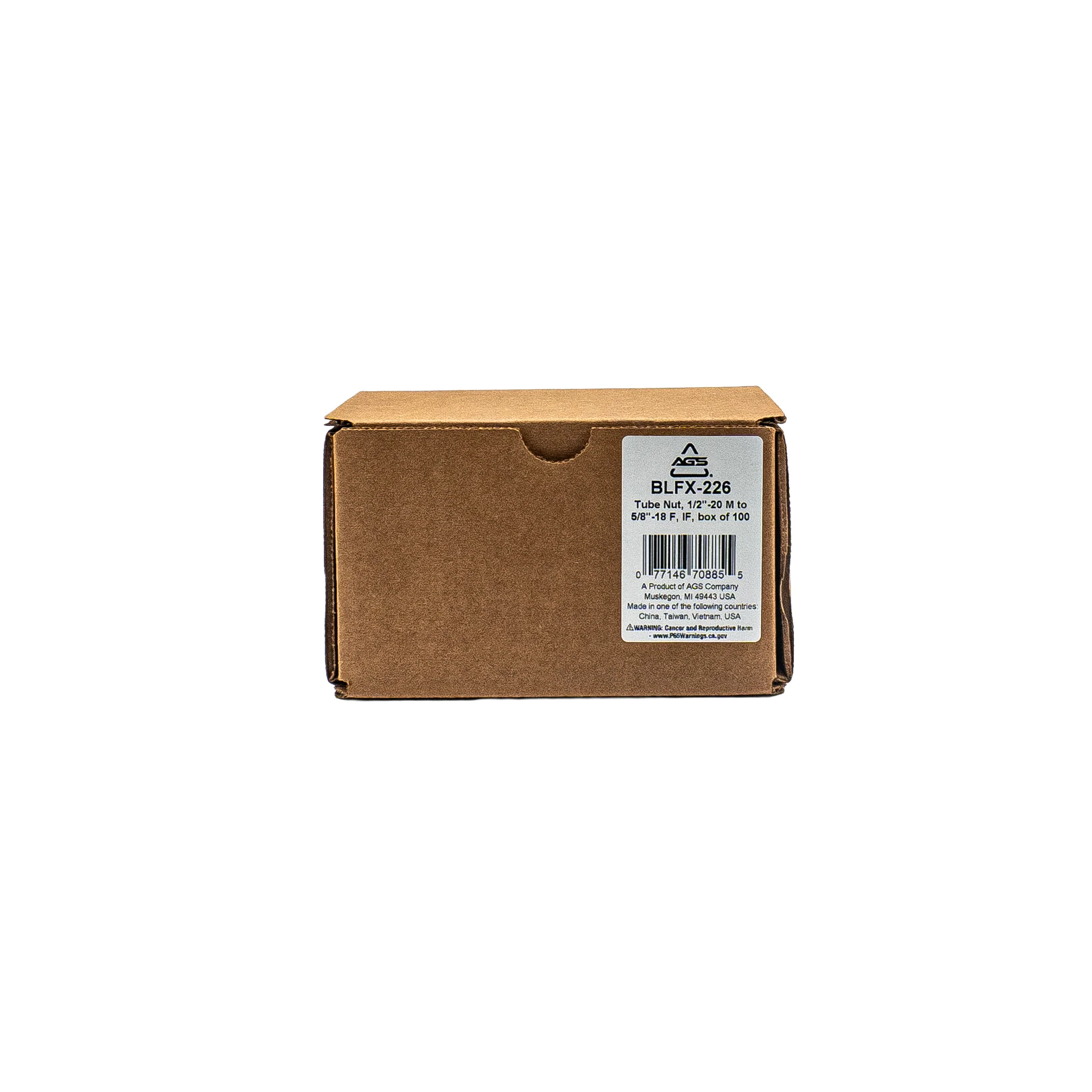Brass Tube Nut, 1/2"-20 M to 5/8"-18 F, INV - Image 2