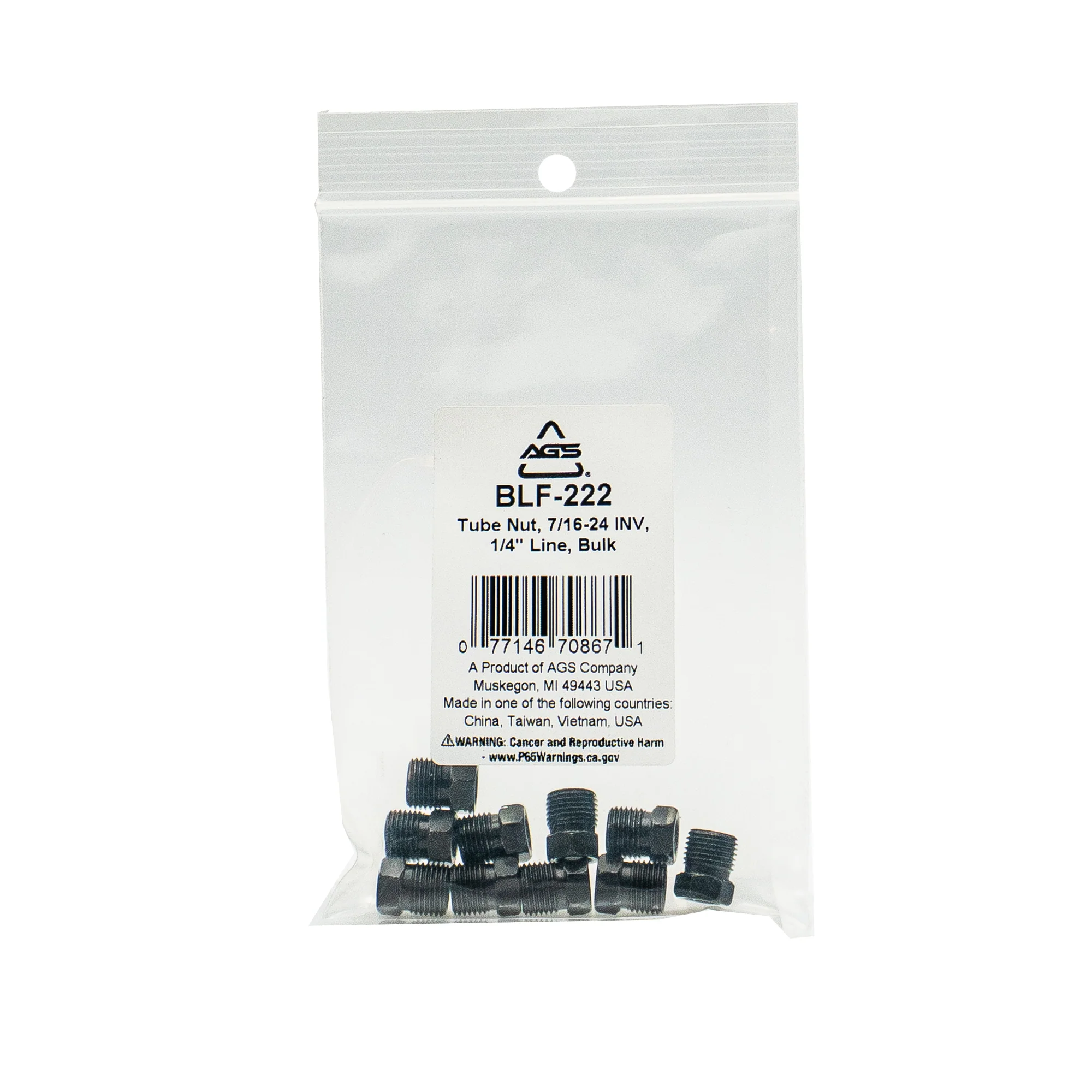 Black Oxide Tube Nut, M12-1.5 INV, 1/4" Line - Image 12