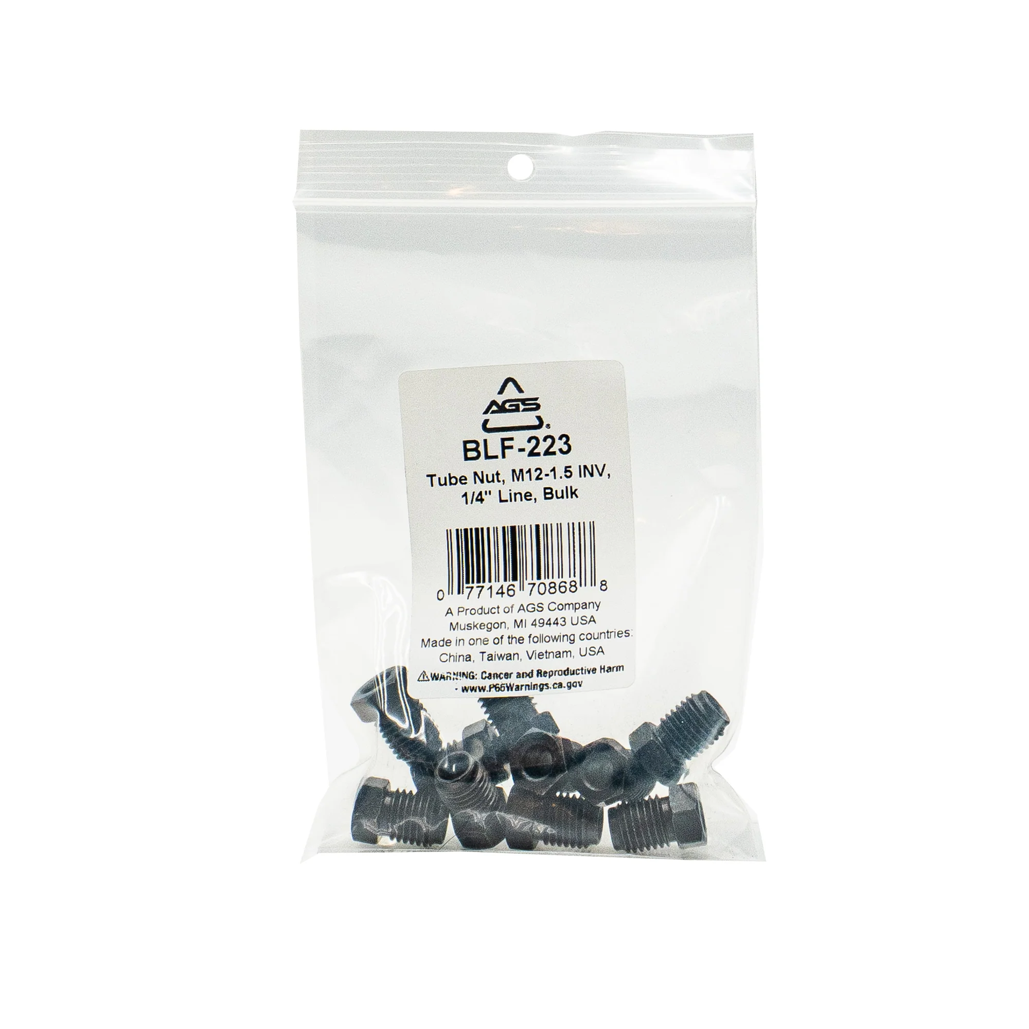 Black Oxide Tube Nut, M12-1.5 INV, 1/4" Line - Image 19