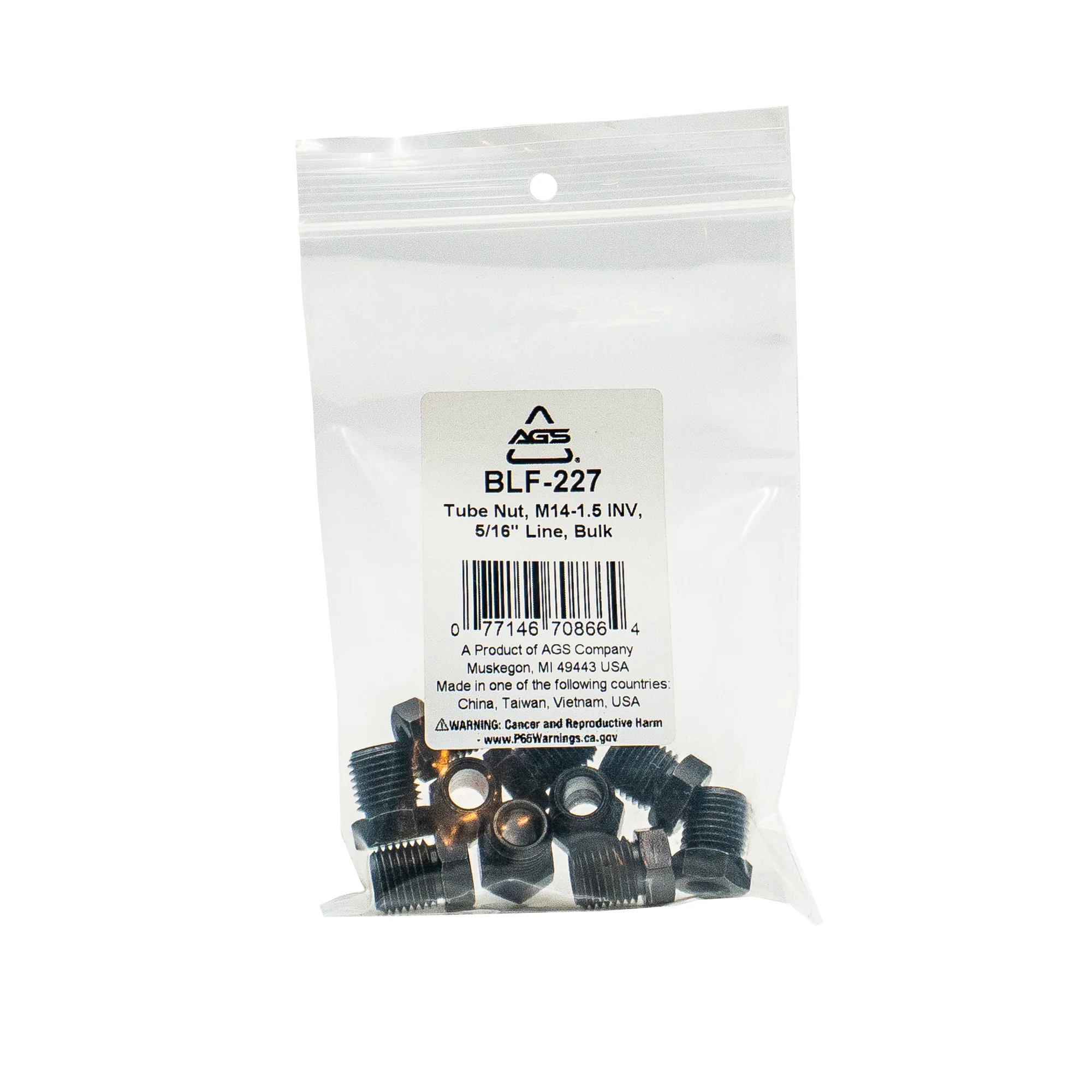 Black Oxide Tube Nut, M12-1.5 INV, 1/4" Line - Image 2