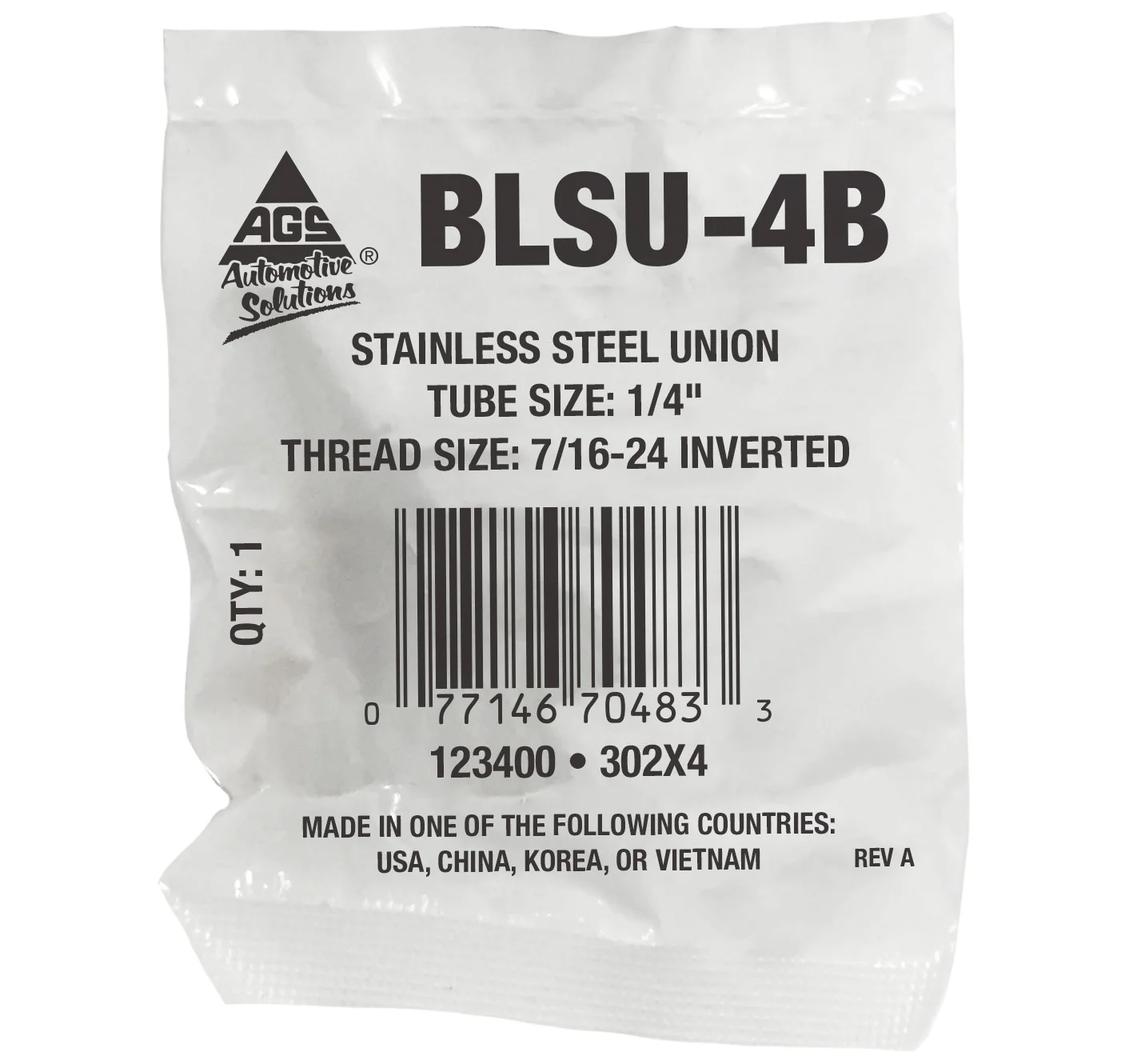 Union, Stainless Steel, 1/4" (7/16-24 I) - Image 2