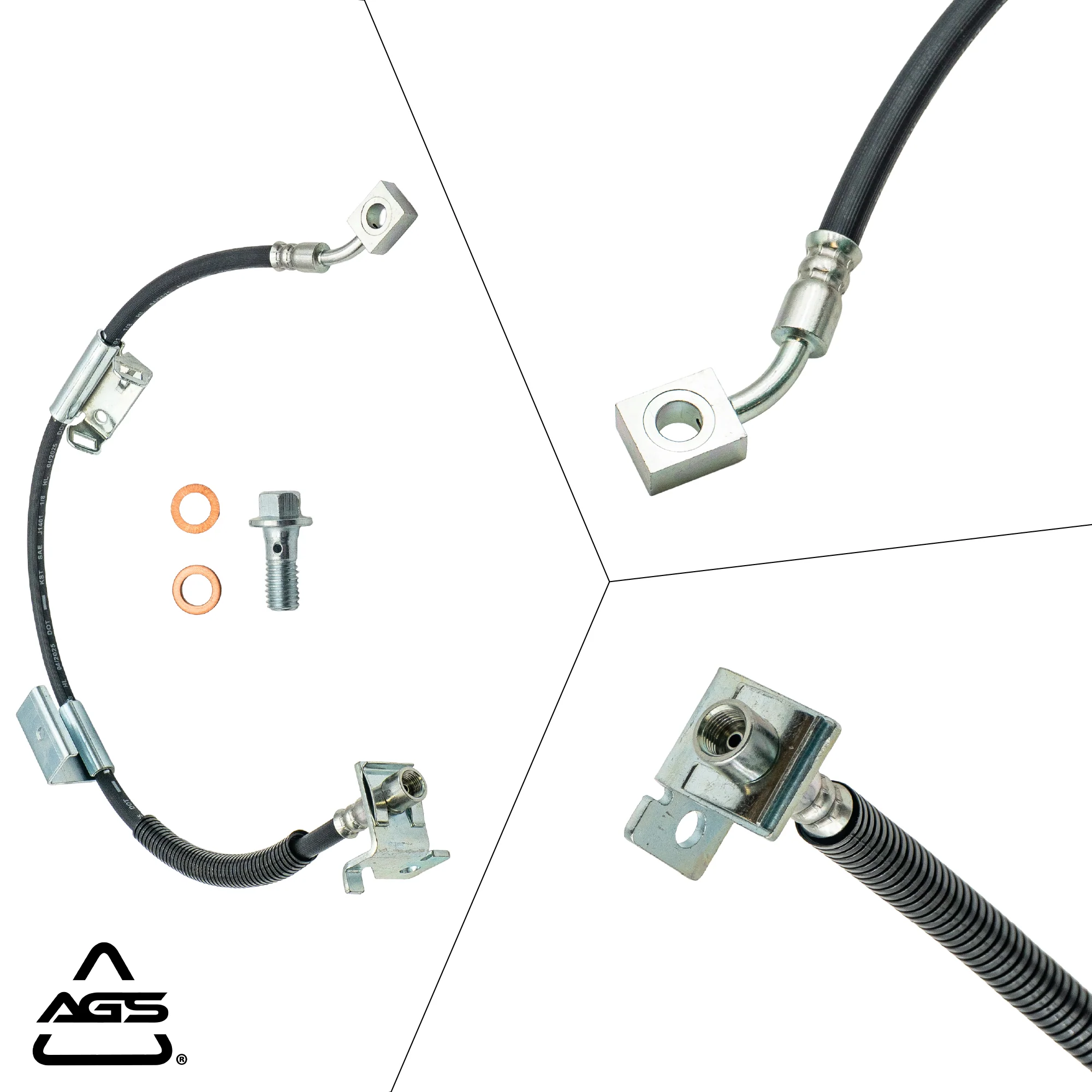1999-2007 Chevrolet Silverado 1500, Chevrolet Silverado 1500 Classic +4 More Front Left Rubber Brake Hose | AGS-KT70331 - Image 6
