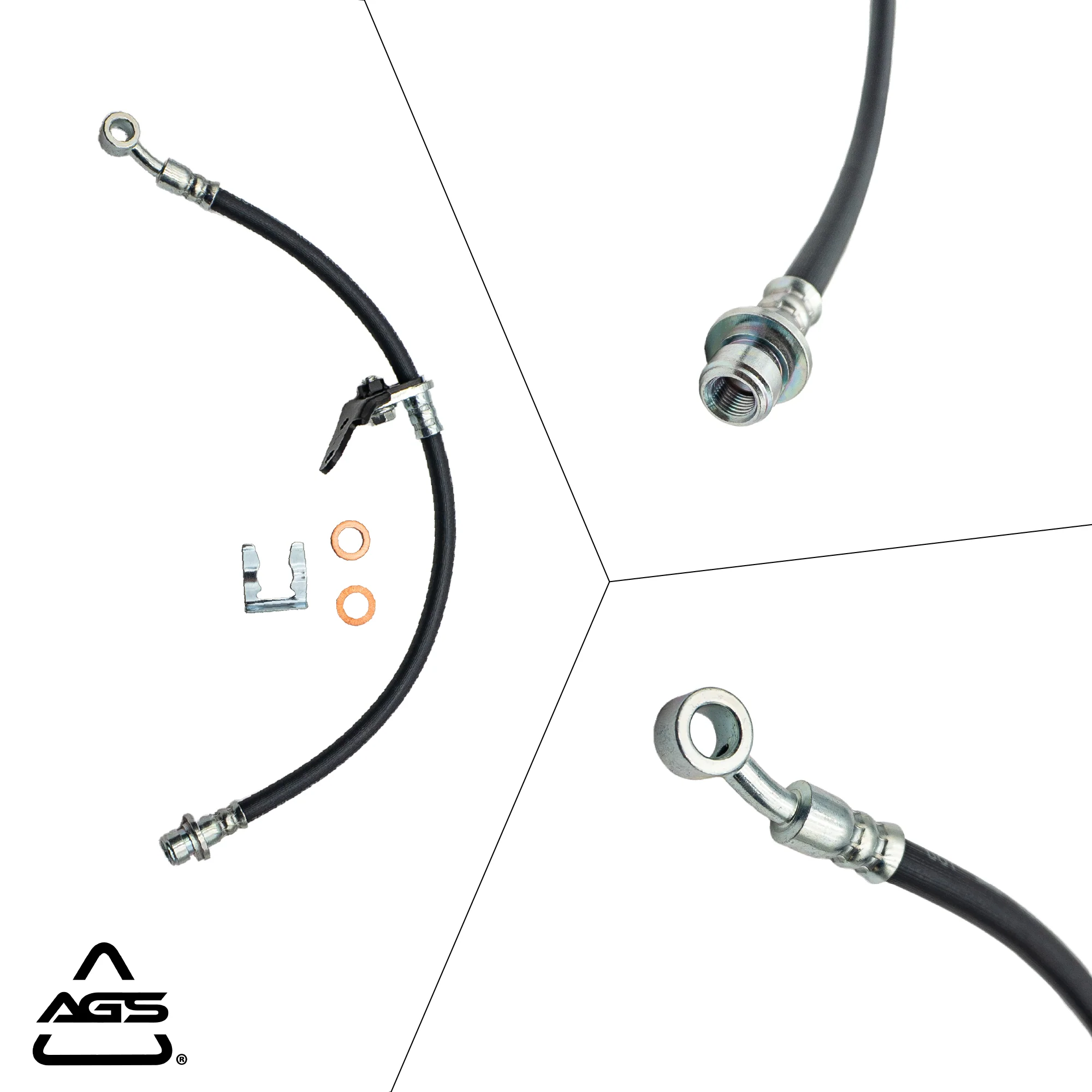 2003-2008 Acura TL, Acura TSX +1 More Front Left Rubber Brake Hose | AGS-KT40333