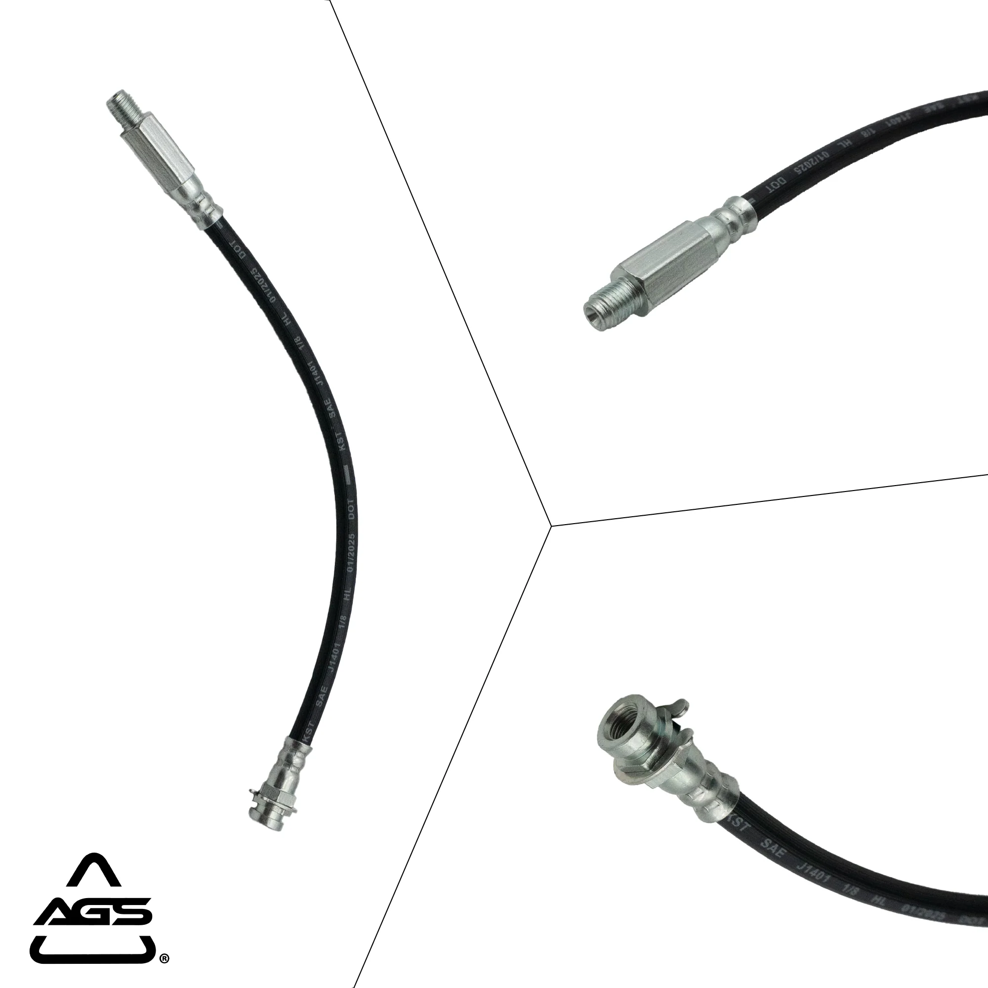 1963-1982 Multi-Vehicle Application Front & Rear Rubber Brake Hose | AGS-KT70022