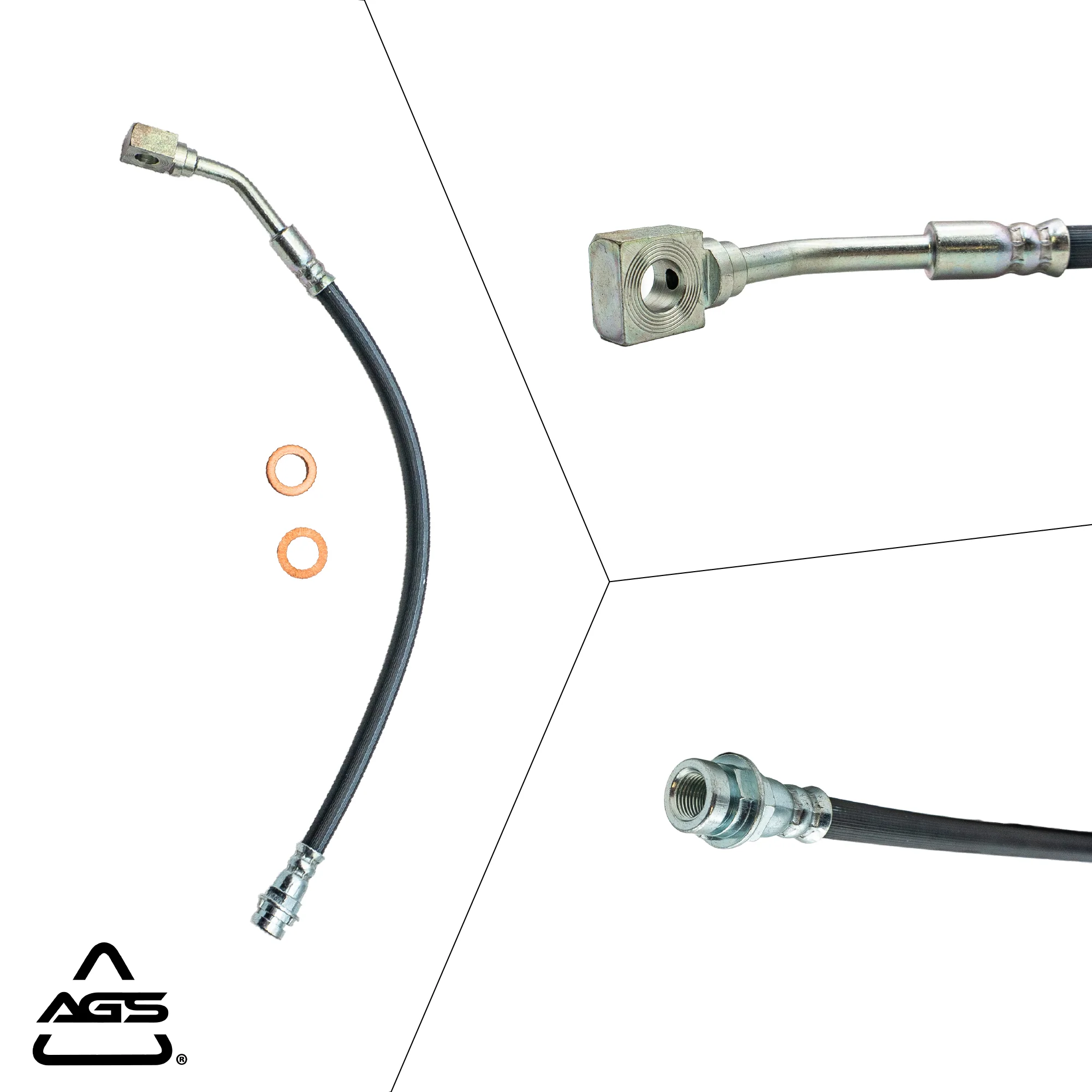 1997-2009 Multi-Vehicle Application Front Rubber Brake Hose | AGS-KT70098