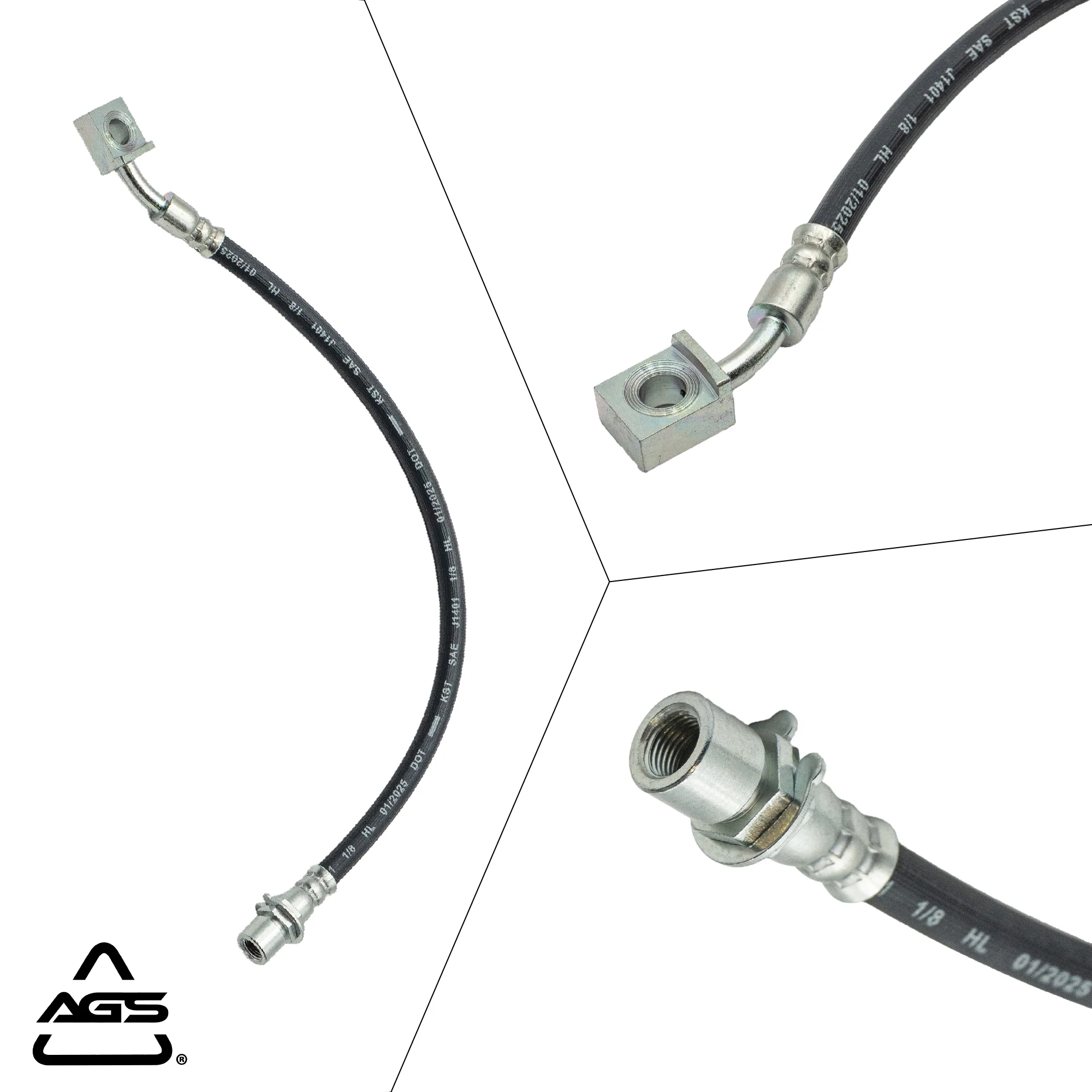 2007-2019 Multi-Vehicle Application Rear Left Rubber Brake Hose | AGS-KT70576