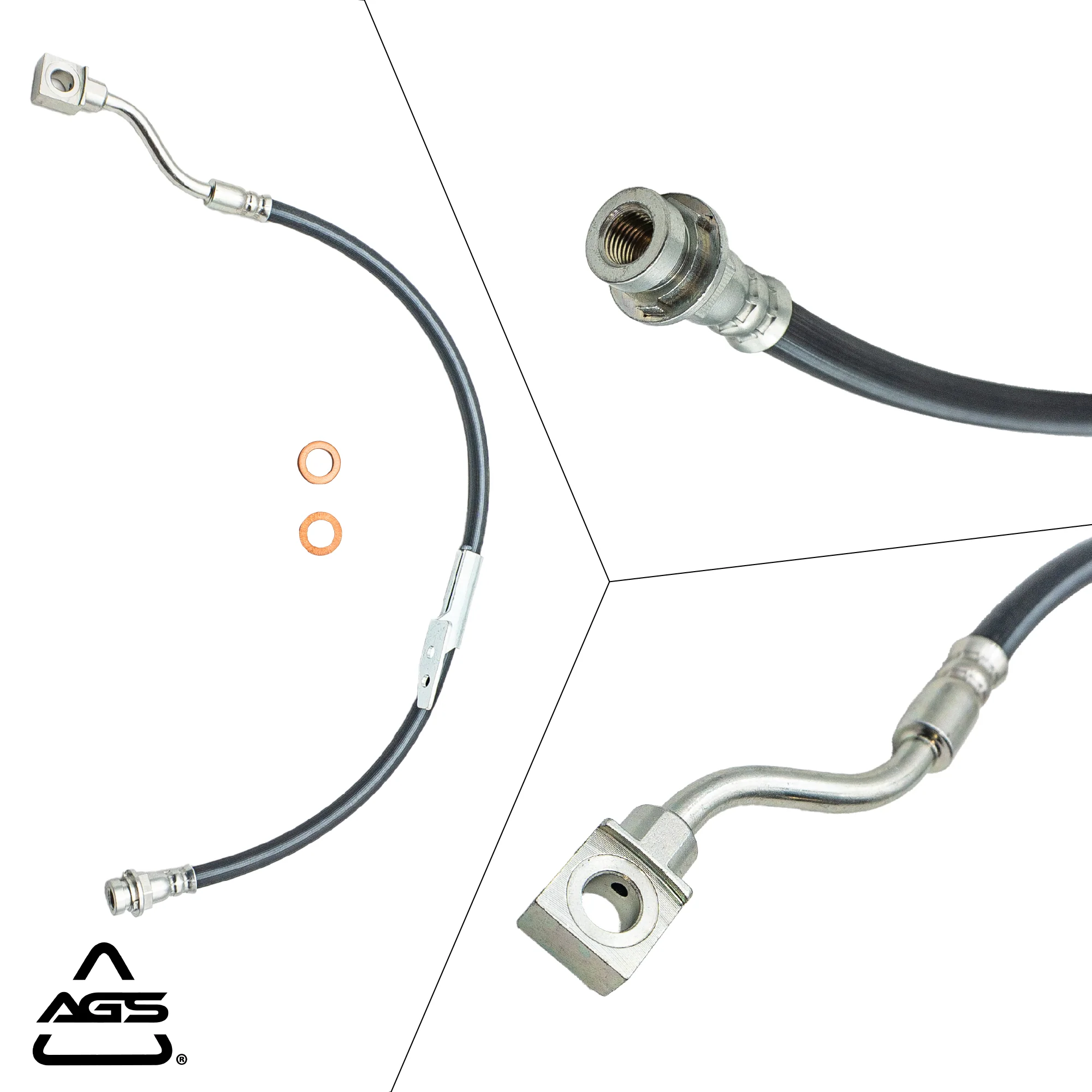 1988-2000 Multi-Vehicle Application Front Right Rubber Brake Hose | AGS-KT70399