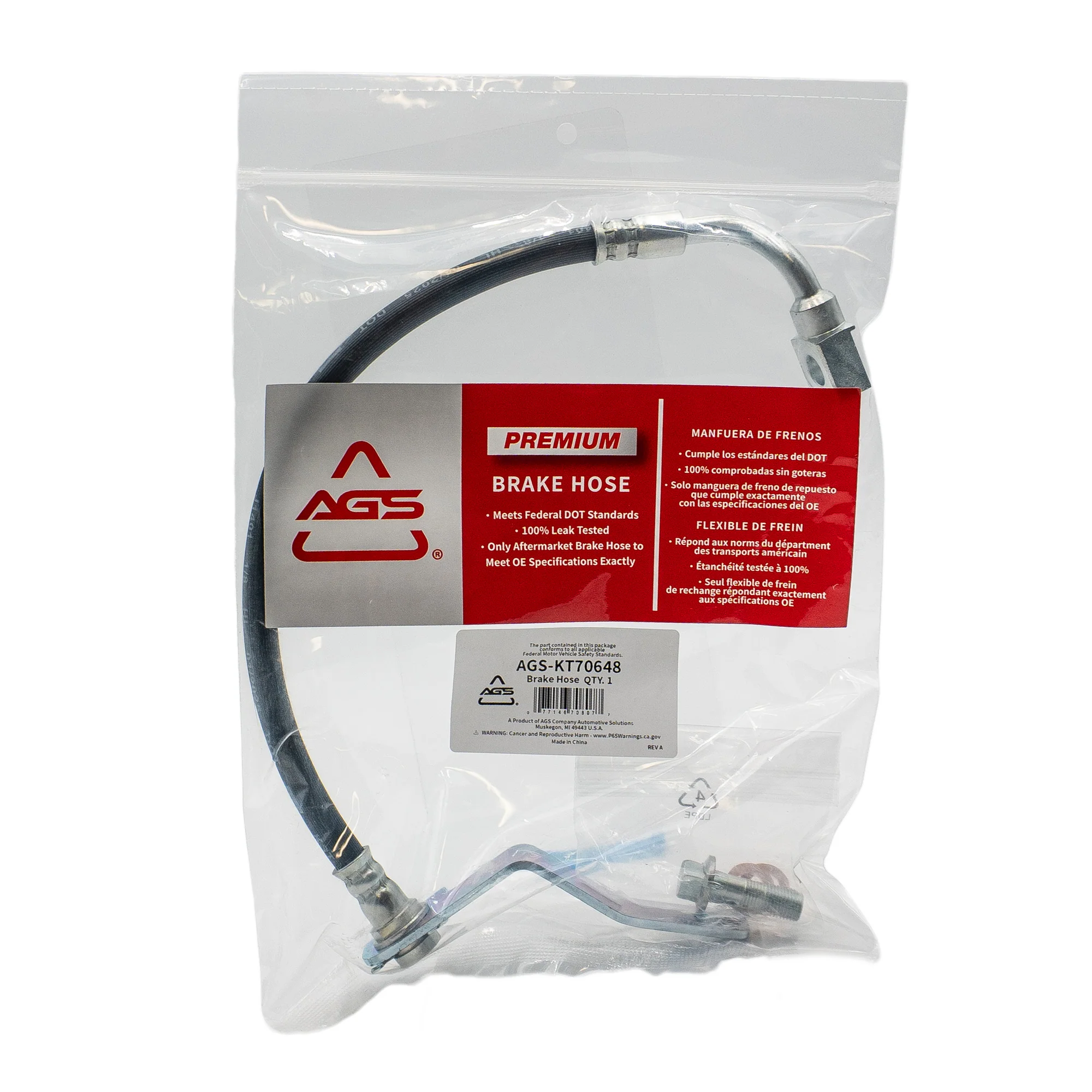 1999-2007 Chevrolet Silverado 1500, Chevrolet Silverado 1500 Classic +4 More Rear Right Rubber Brake Hose | AGS-KT70648 - Image 2