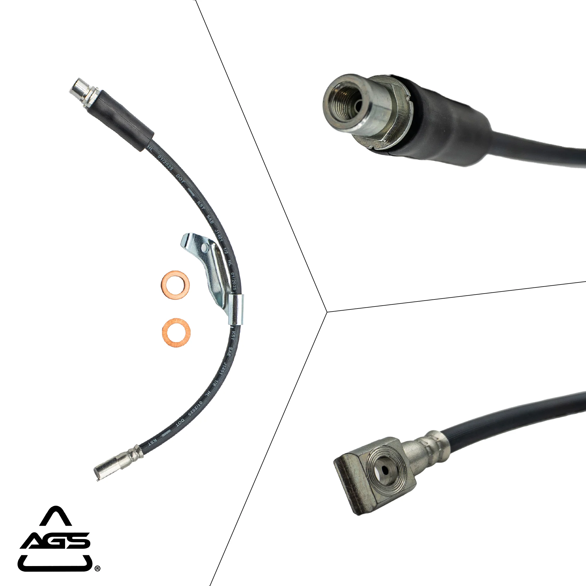 2003-2007 Chevrolet Equinox, Pontiac Torrent +1 More Front Right Rubber Brake Hose | AGS-KT70538