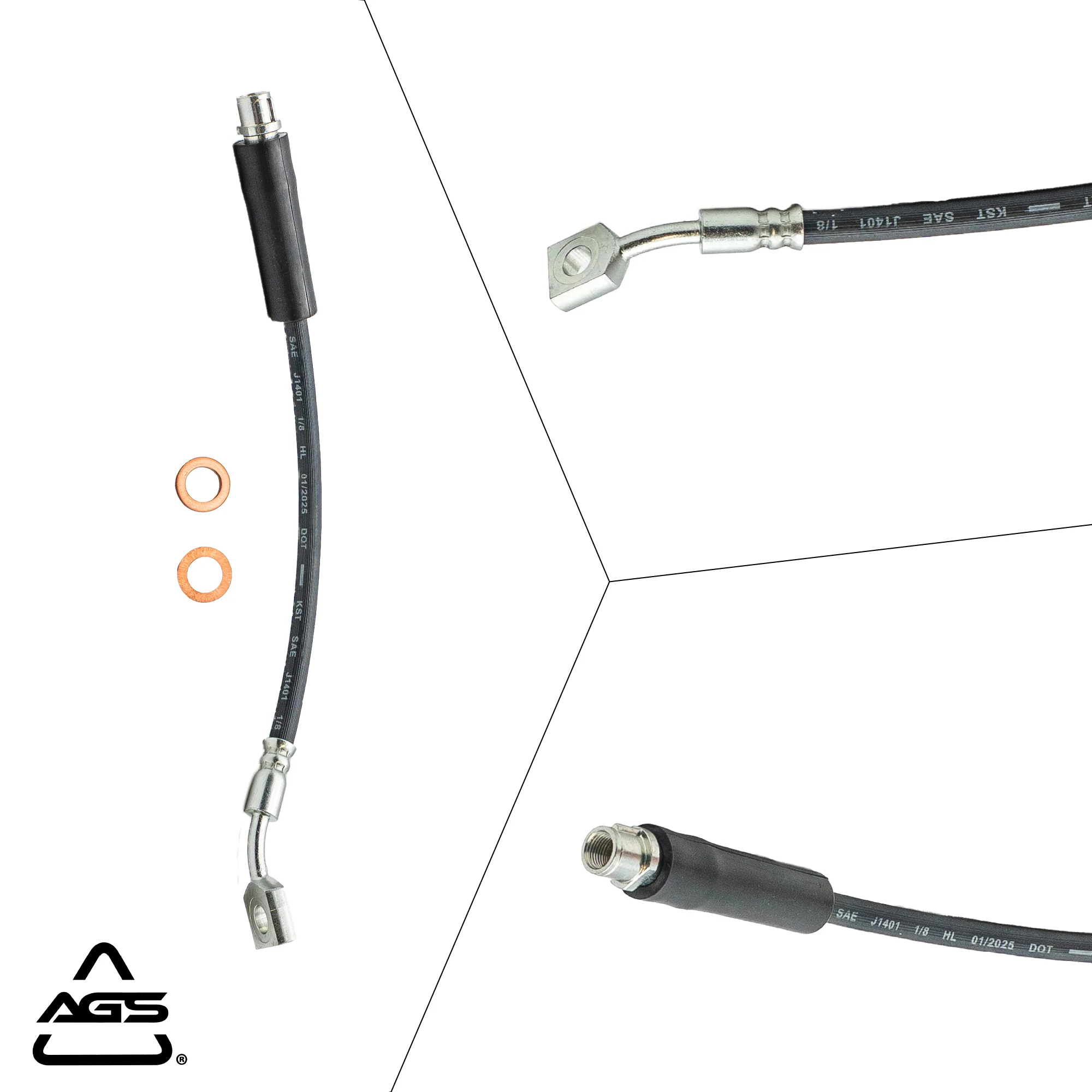 2004-2012 Chevrolet Malibu, Pontiac G6 +2 More Rear Rubber Brake Hose | AGS-KT70545