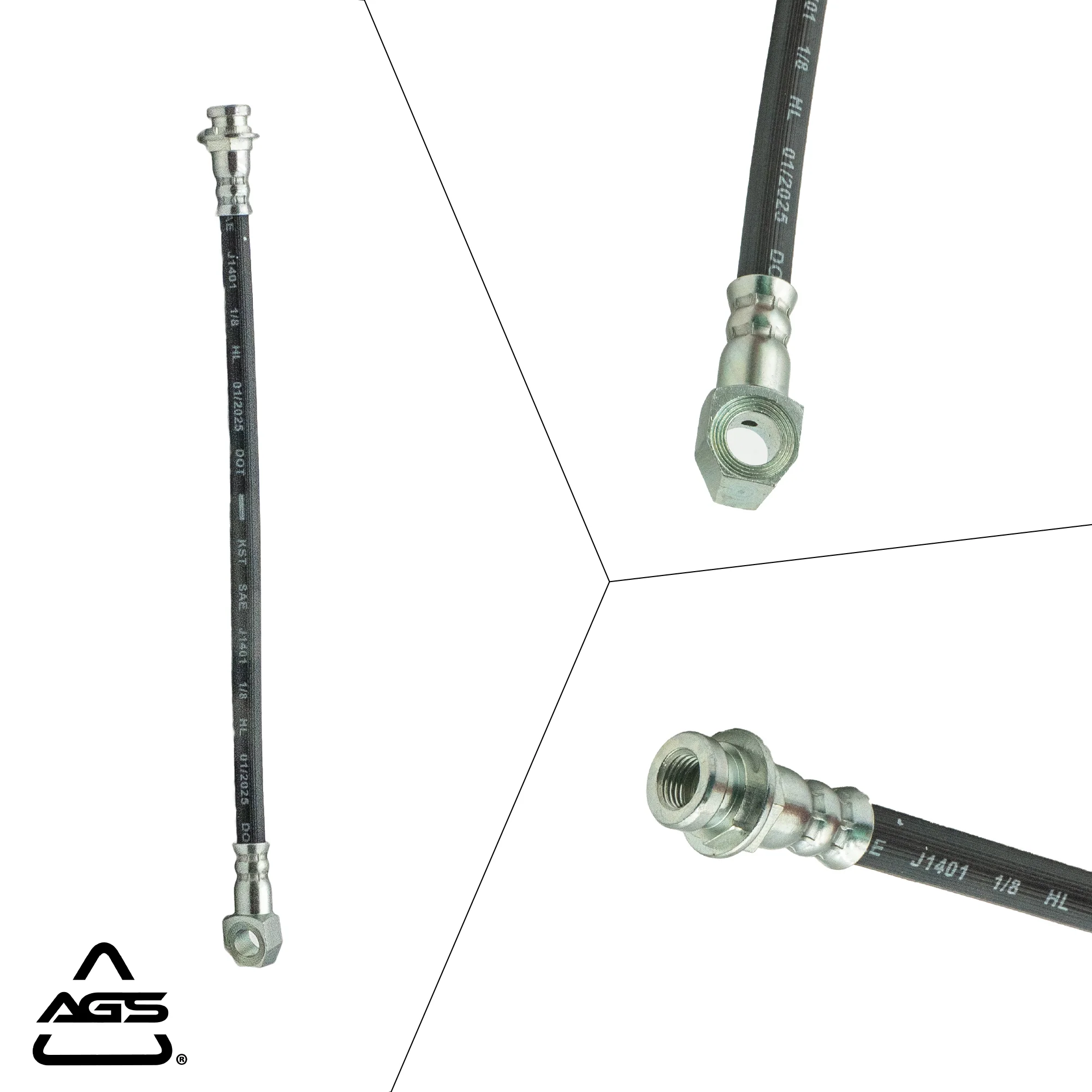 1979-1999 Multi-Vehicle Application Front & Rear Rubber Brake Hose | AGS-KT70150