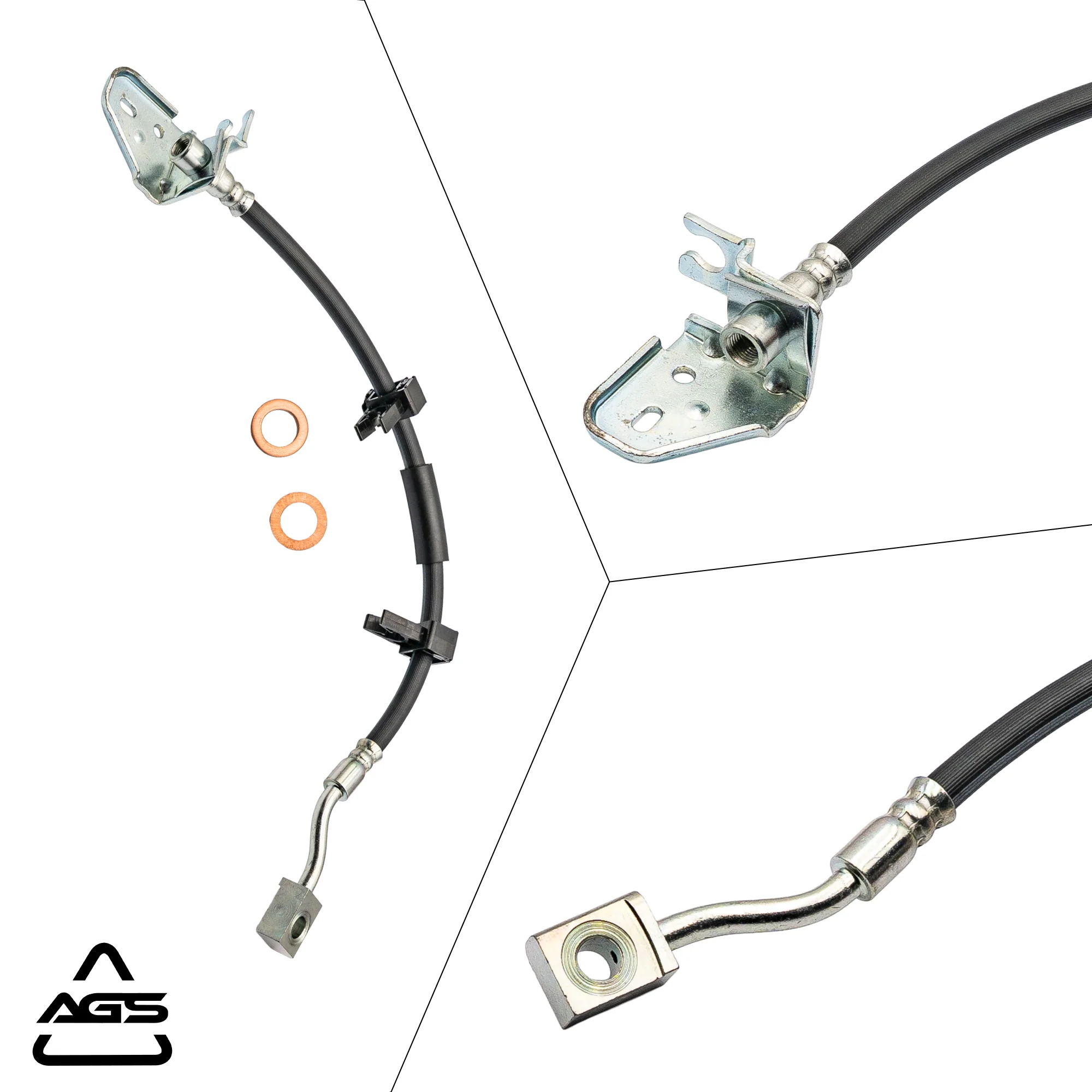 2011-2018 Dodge Durango / Jeep Grand Cherokee Front Left Rubber Brake Hose | AGS-KT80436 - Image 4