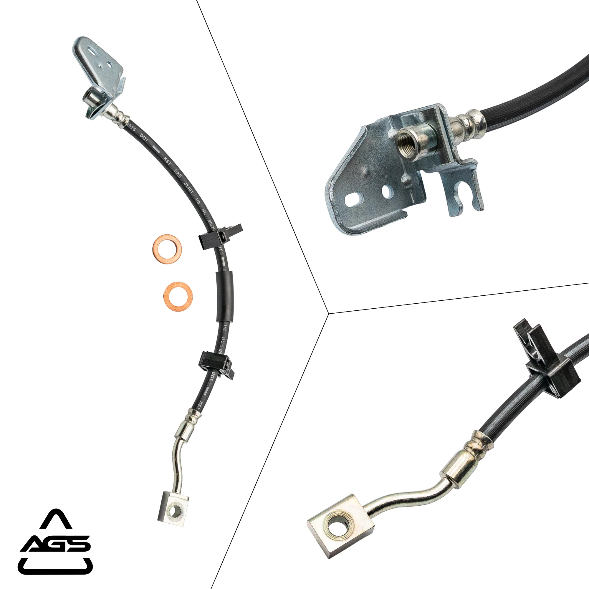 2011-2018 Dodge Durango / Jeep Grand Cherokee Front Right Rubber Brake Hose | AGS-KT80437 - Image 4