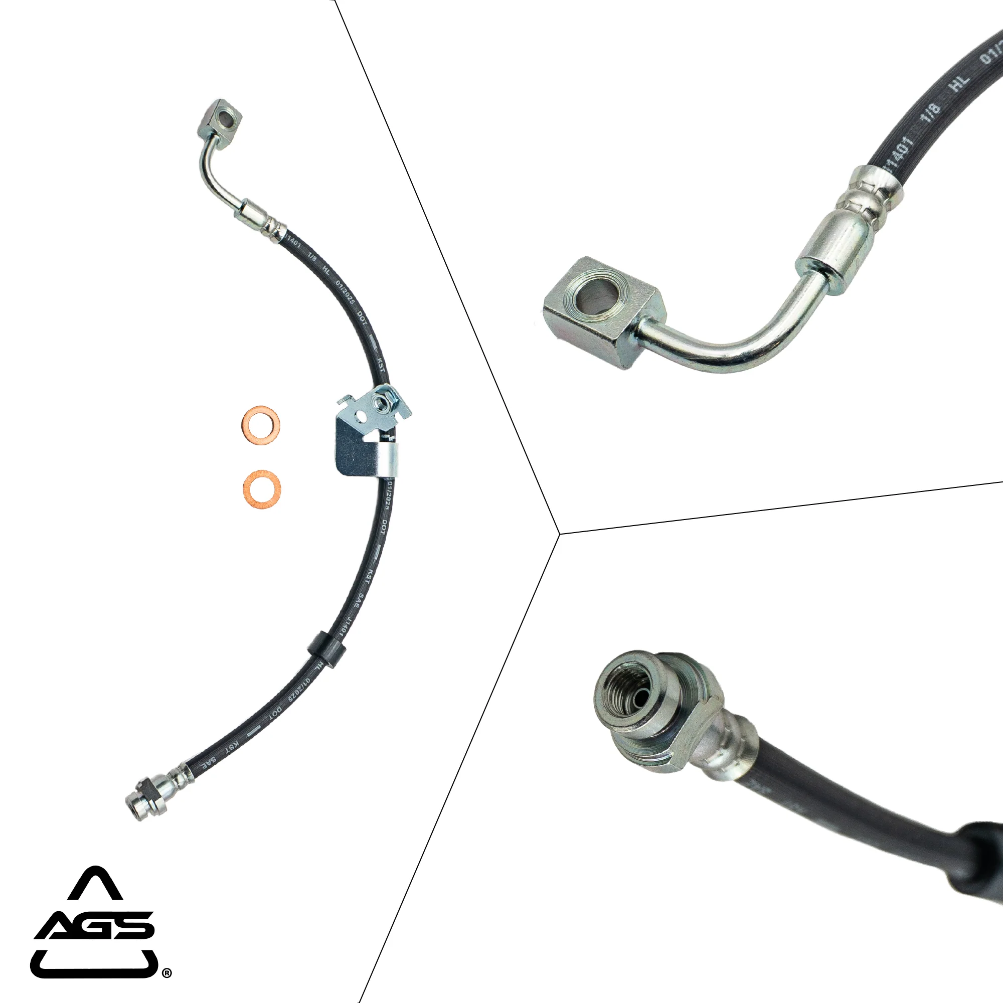 2009-2017 Dodge Journey Front Left Rubber Brake Hose | AGS-KT80400