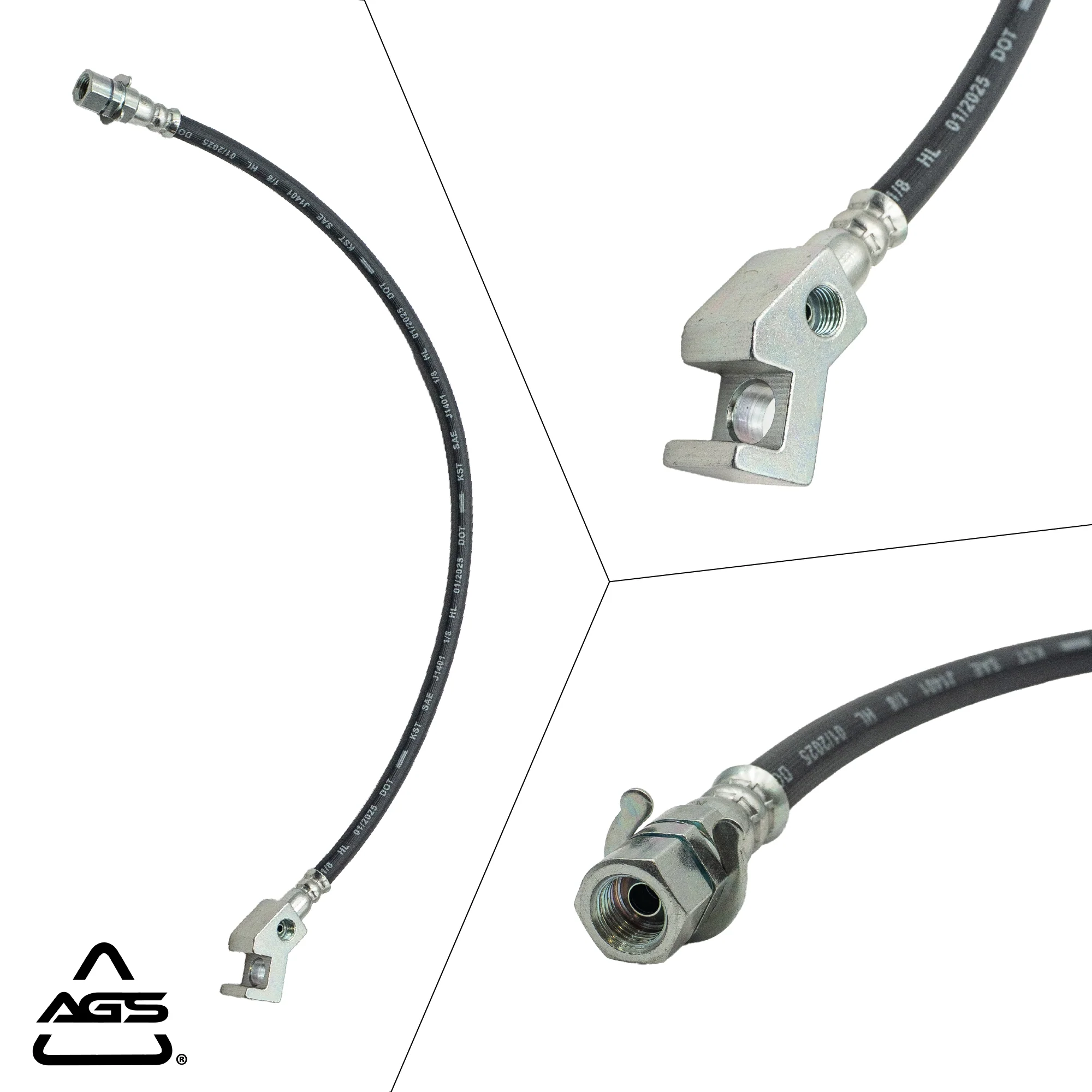 1999-2005 Ford Excursion, Ford F-250 +2 More Rear Center Rubber Brake Hose | AGS-KT60257