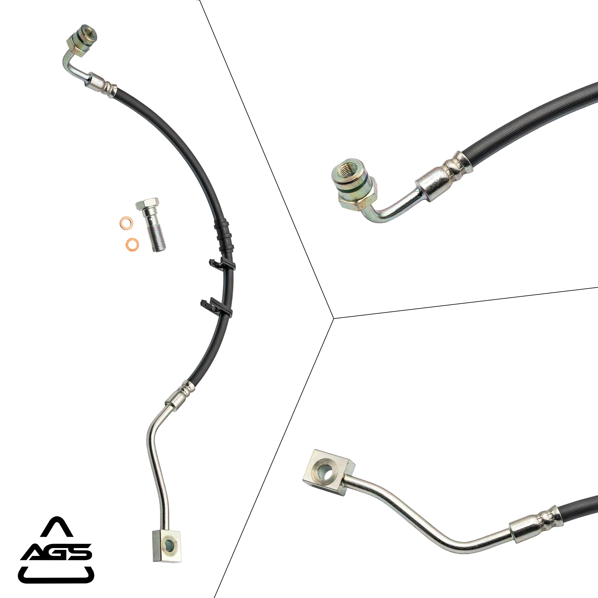 2008-2023 Multi-Vehicle Application Front Right Rubber Brake Hose | AGS-KT60098 - Image 4