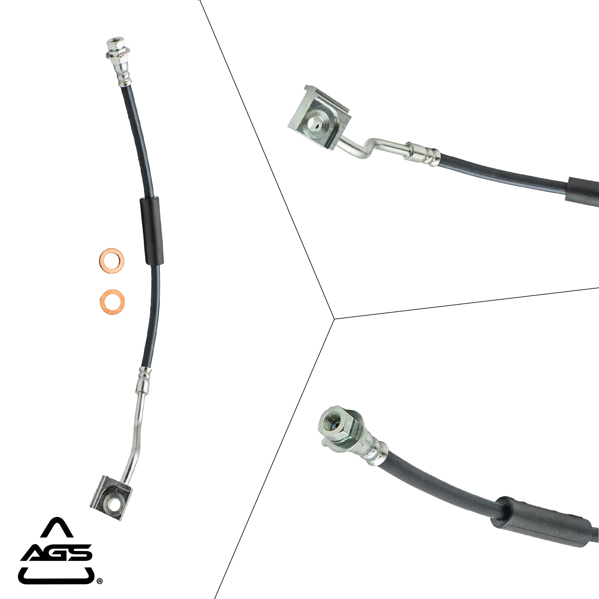 1990-1996 Ford Bronco & F-150 Front Right Rubber Brake Hose | AGS-KT60577