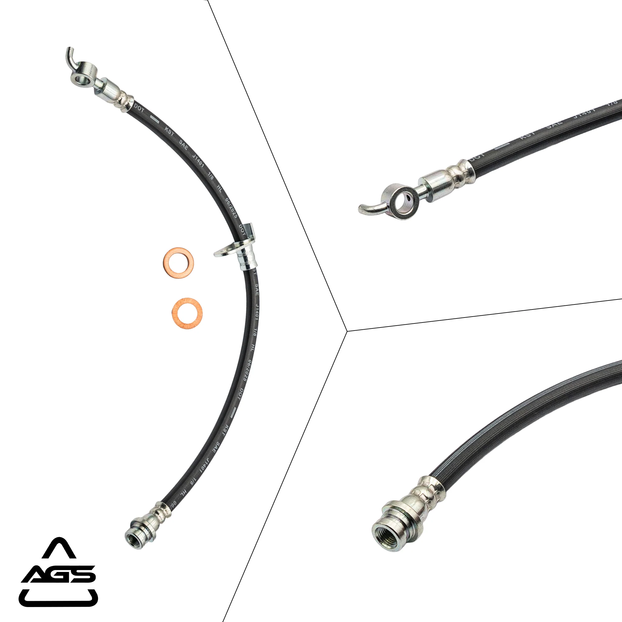 2007-2015 Ford Edge / Lincoln MKX Front Rubber Brake Hose | AGS-KT60047 - Image 5