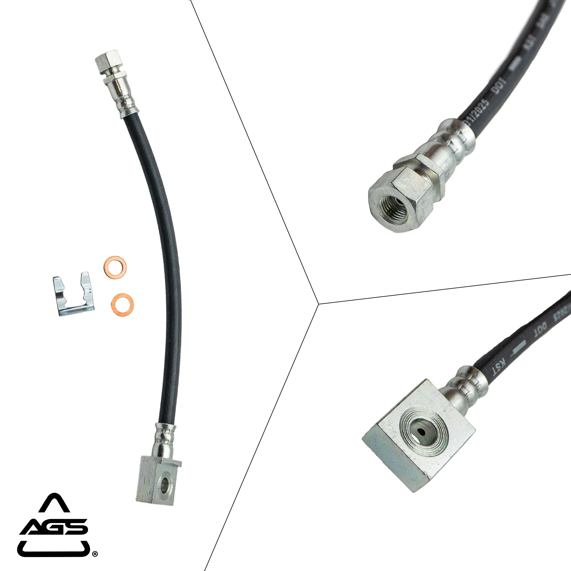 2004-2008 Ford F-150, Ford Lobo +1 More Rear Left Rubber Brake Hose | AGS-KT60210M