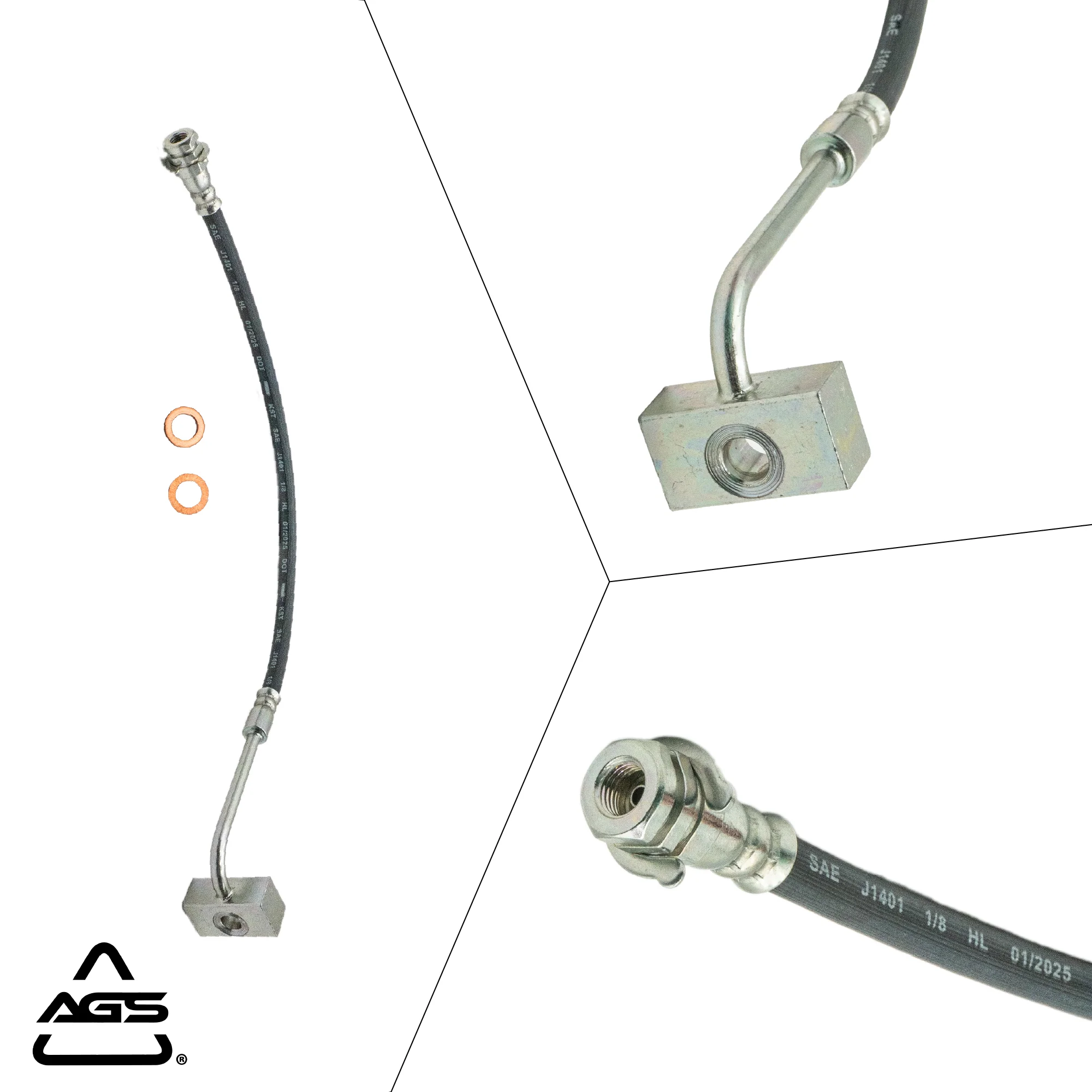 1980-1994 Ford F-250 & F-350 Front Rubber Brake Hose | AGS-KT60733