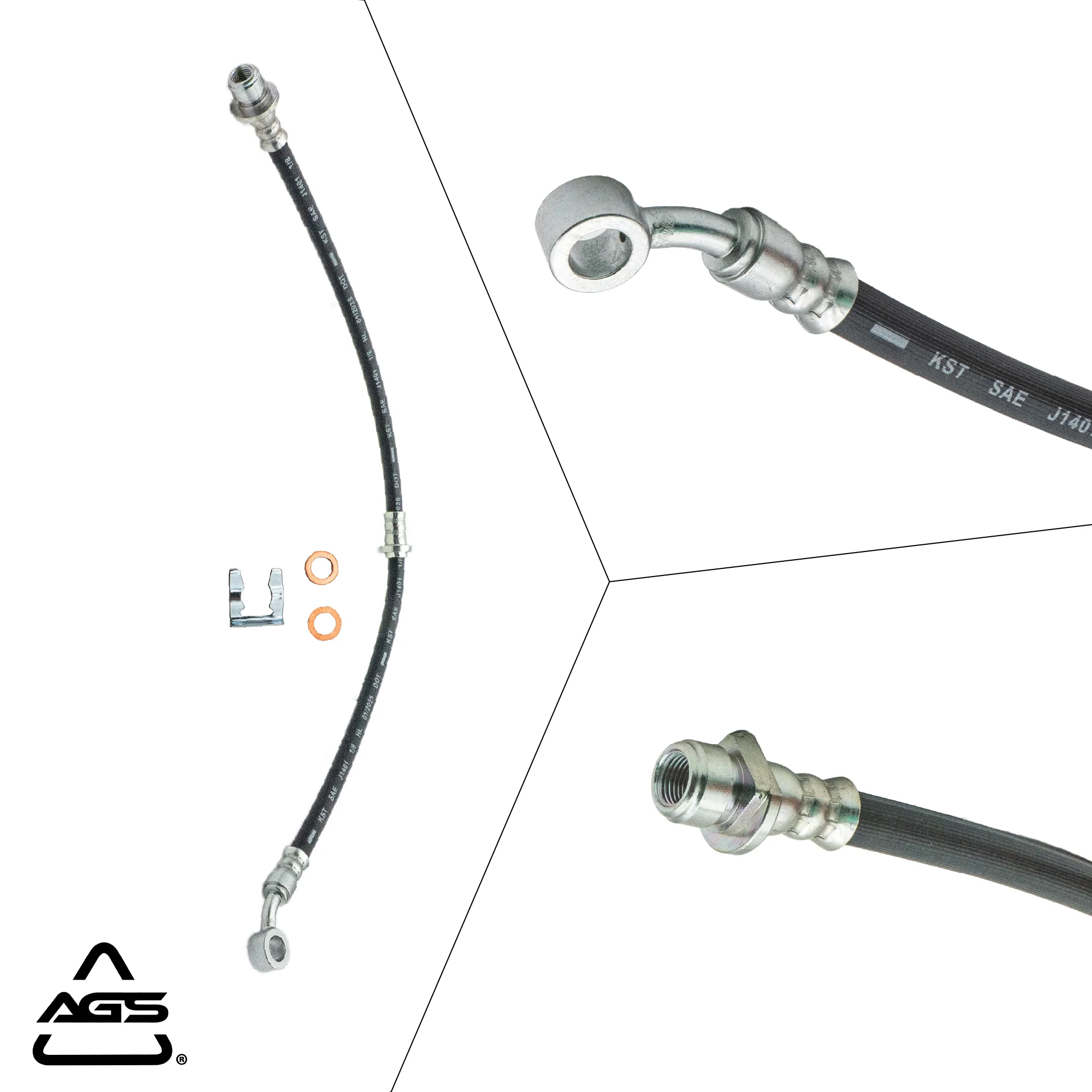 2001-2005 Honda Civic Front Right Rubber Brake Hose | AGS-KT40463