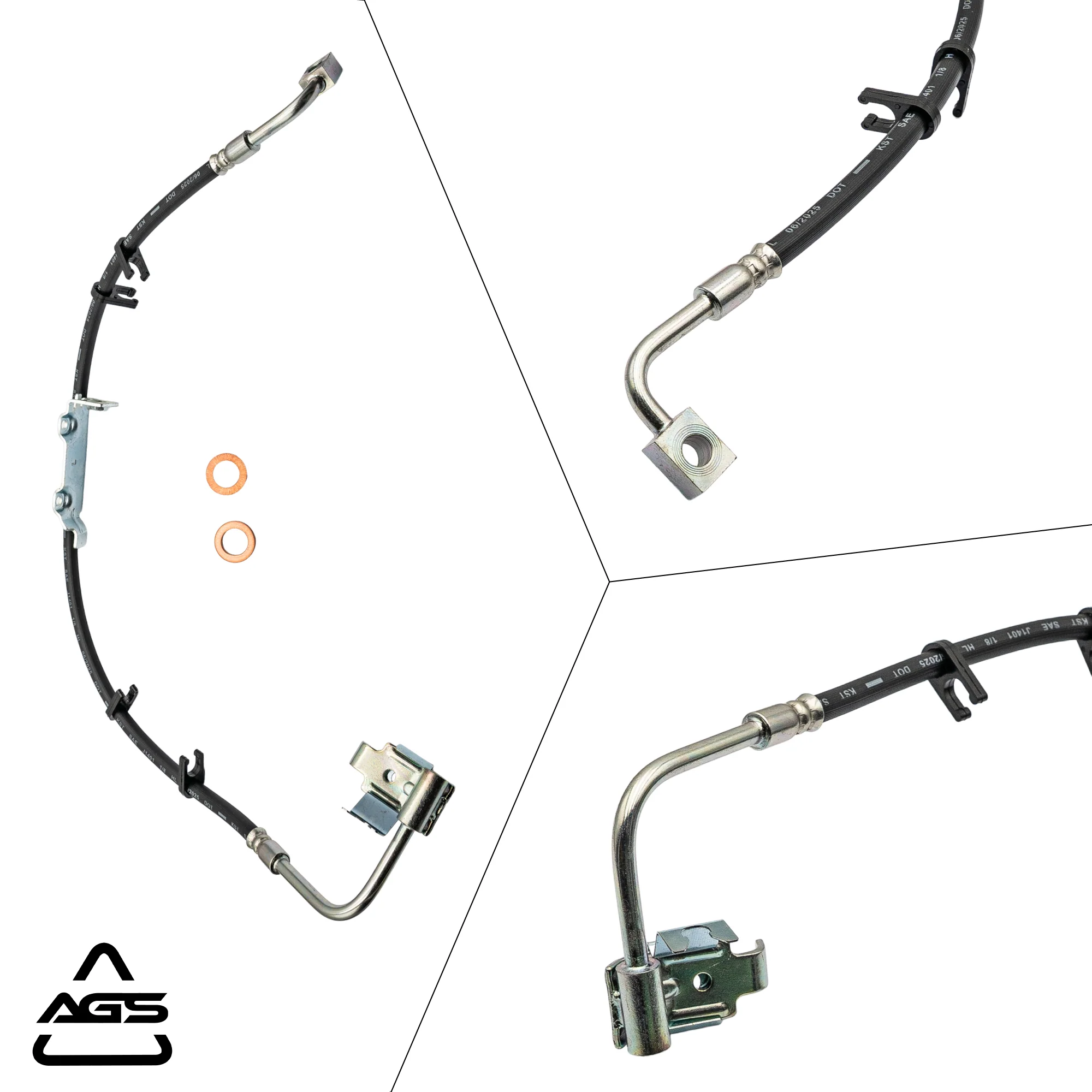 2011-2013 Jeep Wrangler Front Left Rubber Brake Hose | AGS-KT80470 - Image 4