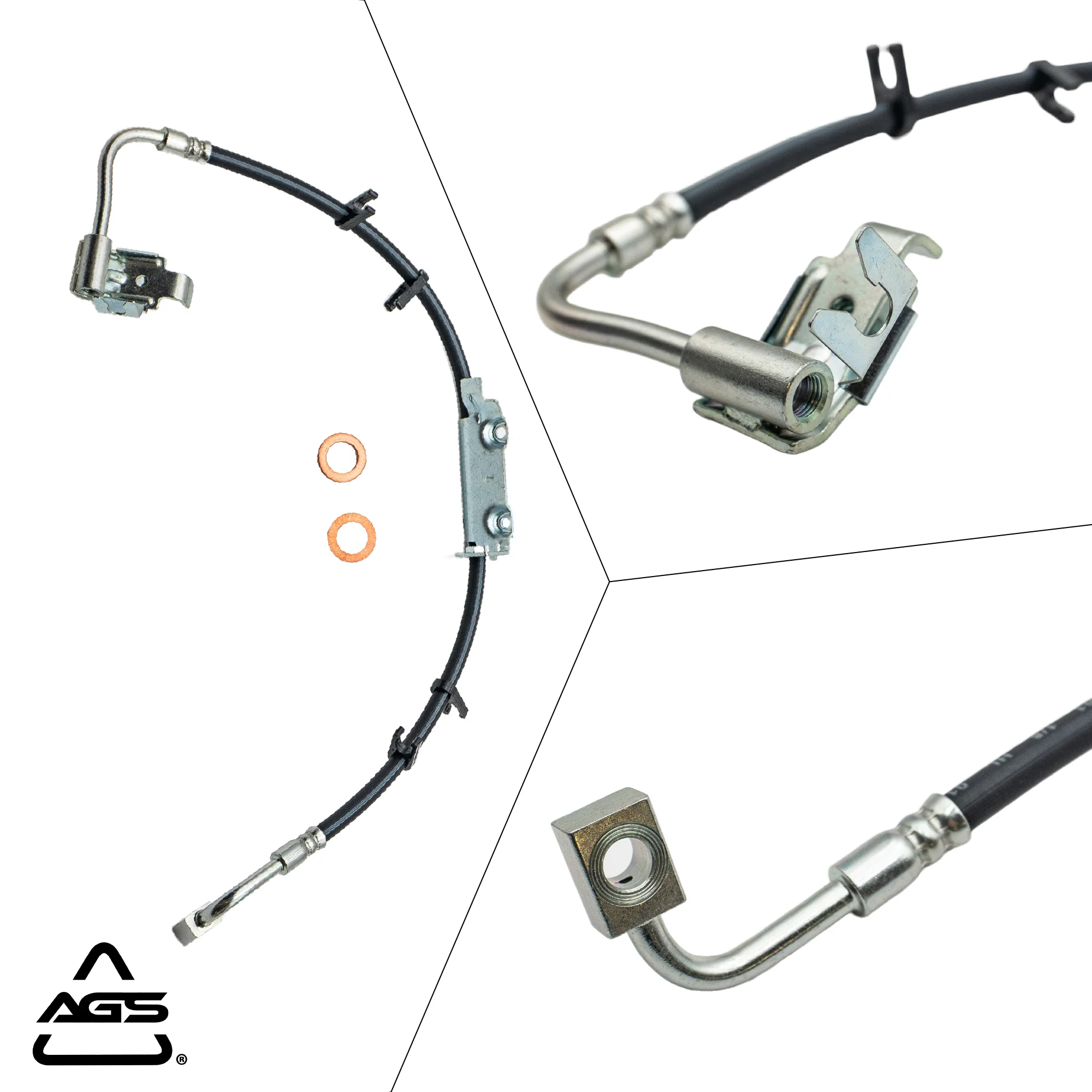 2011-2018 Jeep Wrangler & Wrangler JK Front Left Rubber Brake Hose | AGS-KT80433