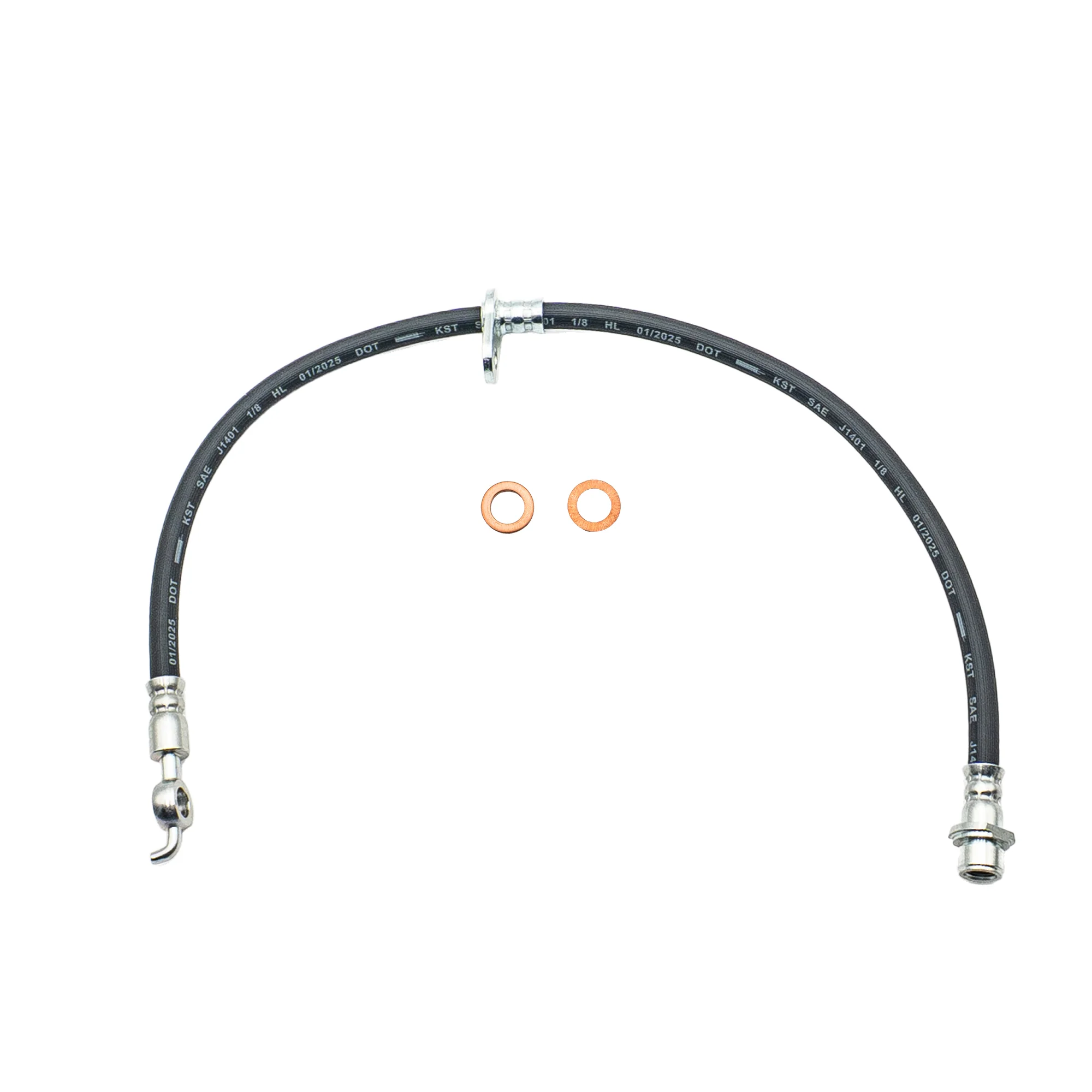 2003-2009 Pontiac Vibe, Toyota Corolla +2 More Front Left Rubber Brake Hose | AGS-KT30121 - Image 2