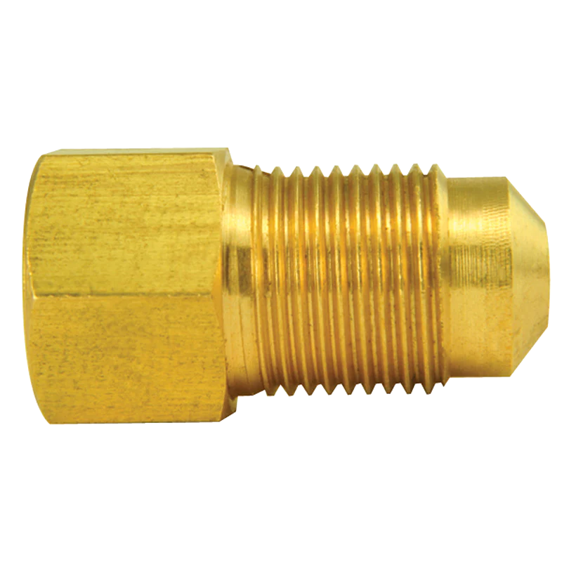 Brass Adapter, Female(M10x1.0 Inverted), Male(M12x1.0 Bubble)
