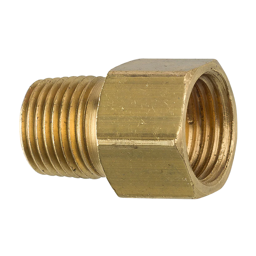 Brass Connector, Female (7/16-24 Inverted), Male (1/8-27 NPT)